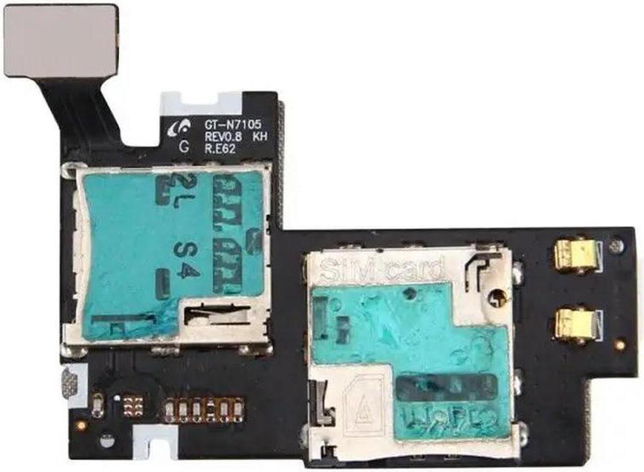 FOR Note N7105 SIM Card Holder MicroSD Memory Slot Reader Flex Cable 10pcs/lot