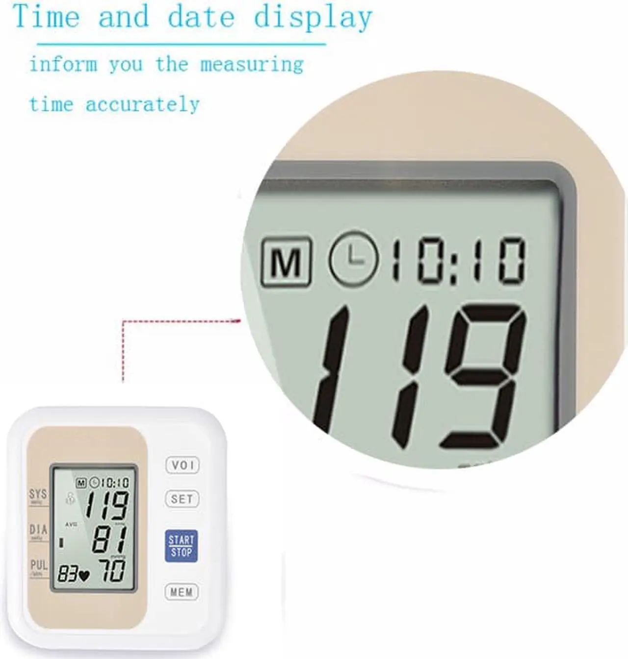 Alt view image 4 of 7 - Medical Upper Arm Blood Pressure Monitor; With 99-Reading Memory and Large Screen, Soft Wide-Range Cuff