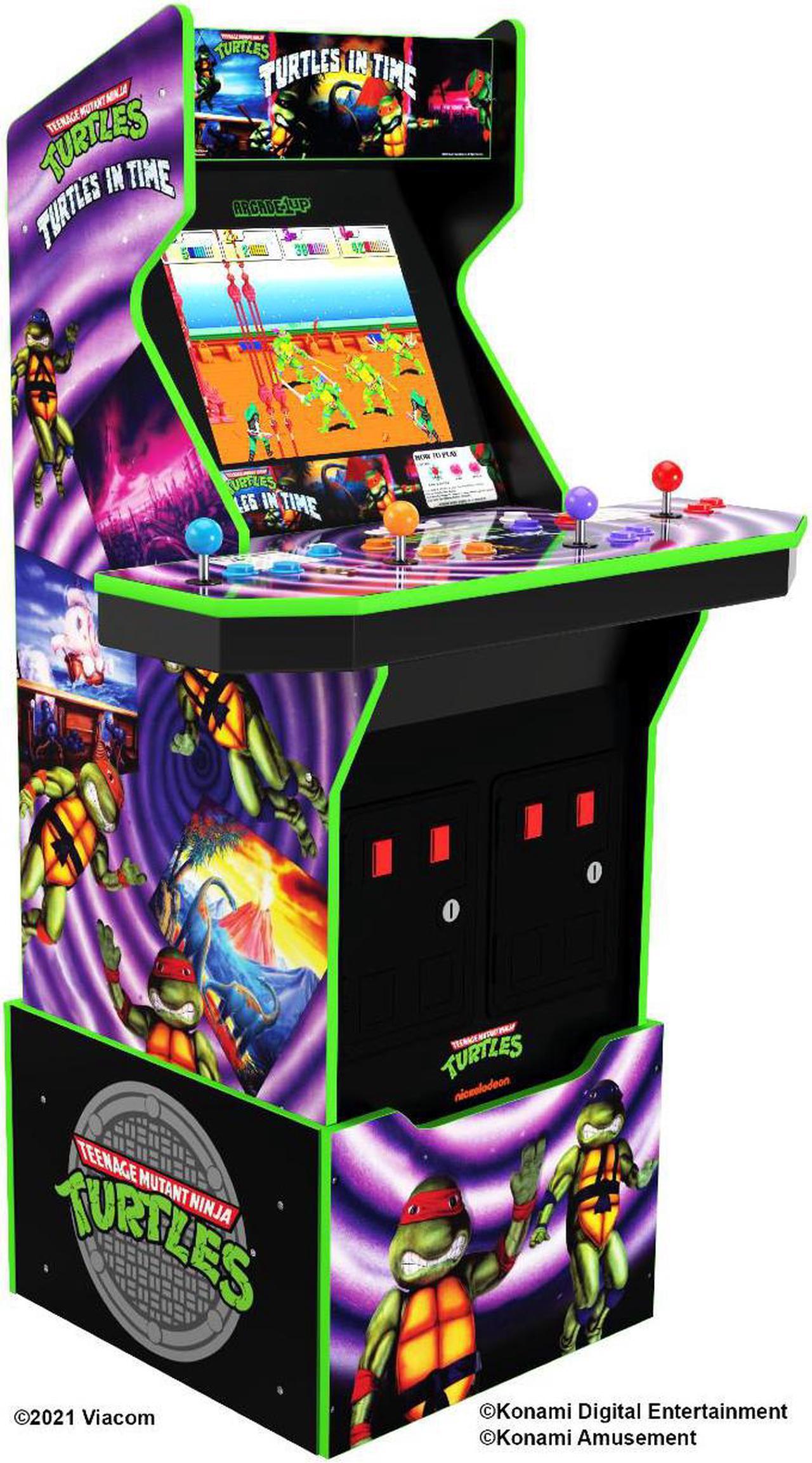 Alt view image 2 of 8 - Arcade1Up Teenage Mutant Ninja Turtles: Turtles in Time Home Arcade with Riser and Stool