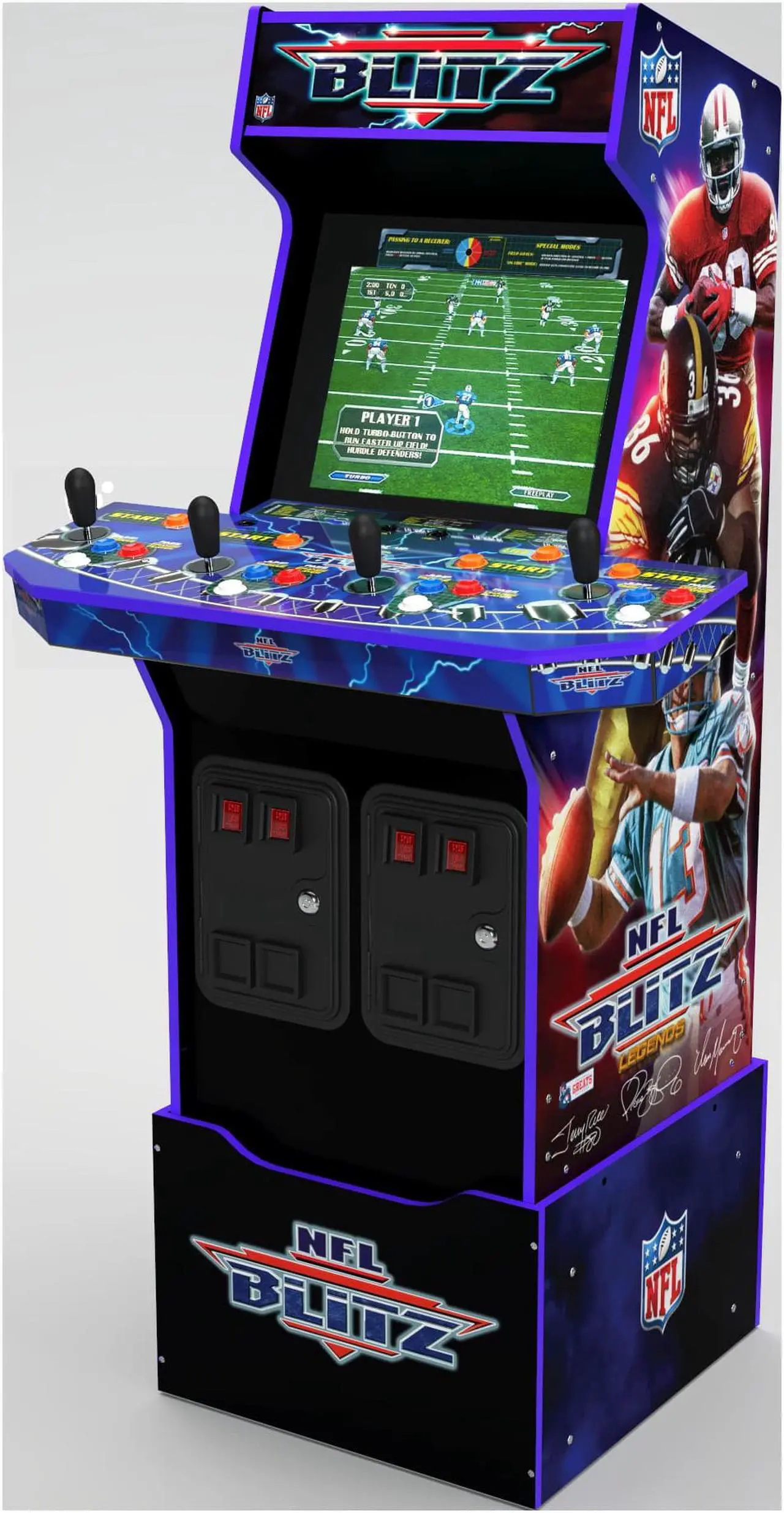 Alt view image 3 of 7 - Arcade1Up NFL Blitz Legends Arcade Machine, Lit Marquee & Riser