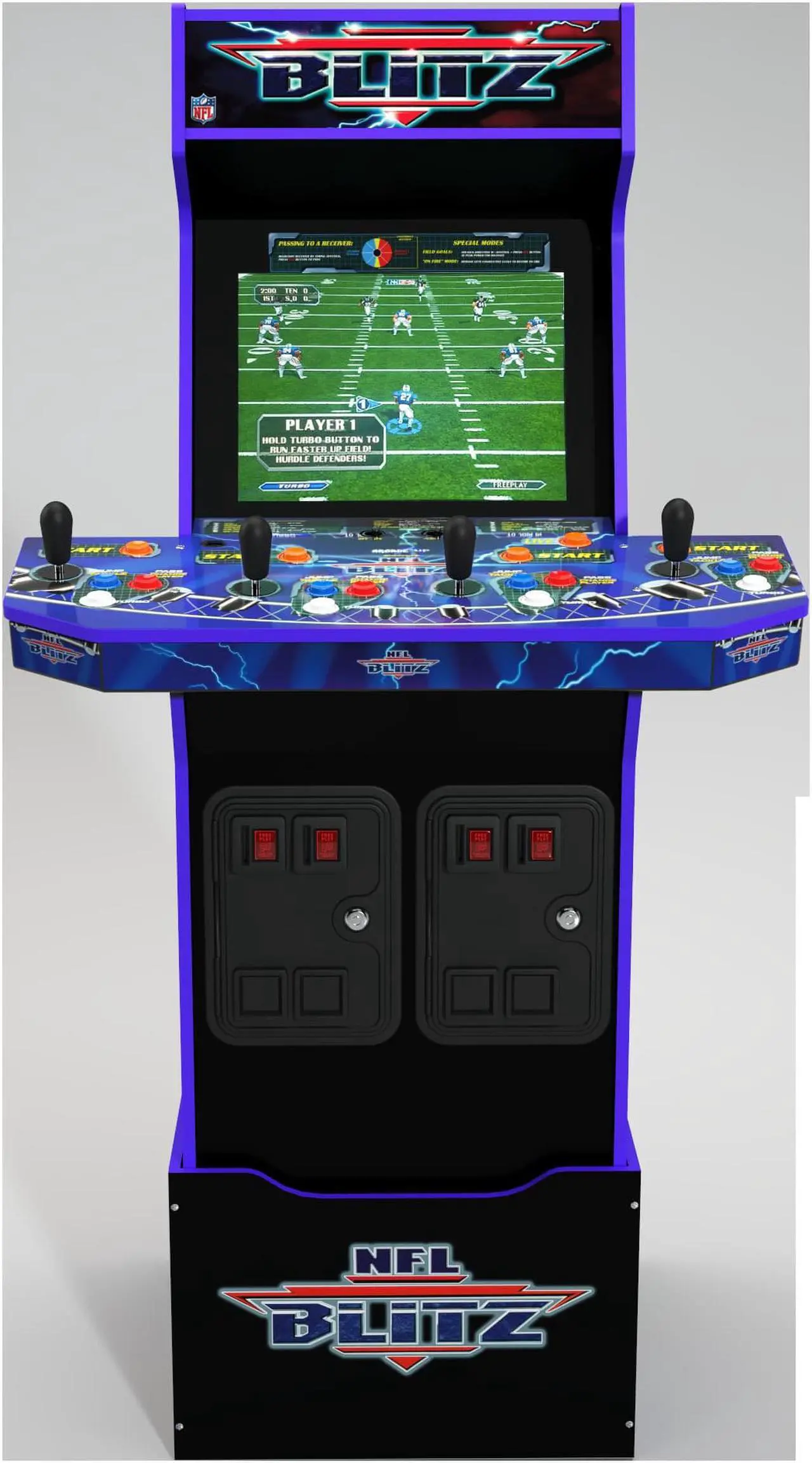 Alt view image 2 of 7 - Arcade1Up NFL Blitz Legends Arcade Machine, Lit Marquee & Riser