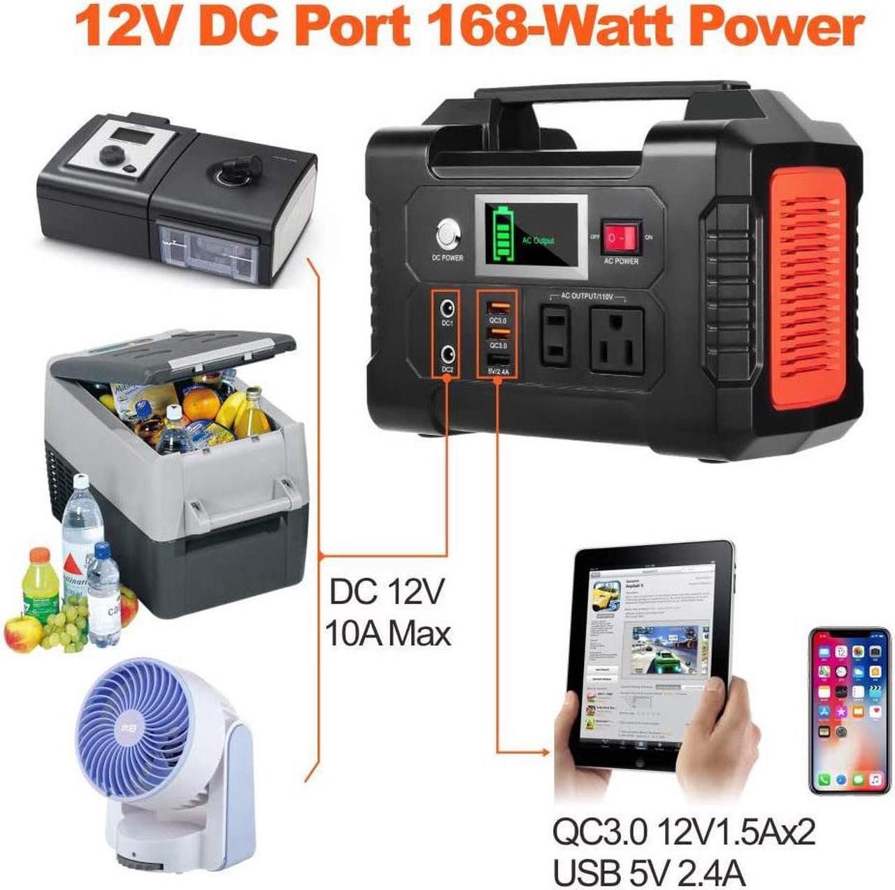 Alt view image 5 of 6 - 200W Portable Power Station FlashFish 40800mAh Solar Generator with 110V AC Outlet/2 DC Ports/3 USB Ports, Backup Battery Pack Power Supply for CPAP Outdoor Advanture Load Trip Camping Emergency