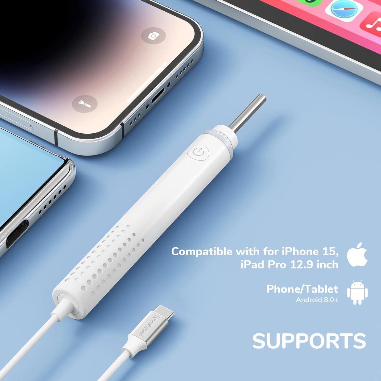 Alt view image 3 of 7 - 3.9mm Ultra-Thin Ear Camera 6 LED Lights,Digital Otoscope Ear Wax Removal Tool