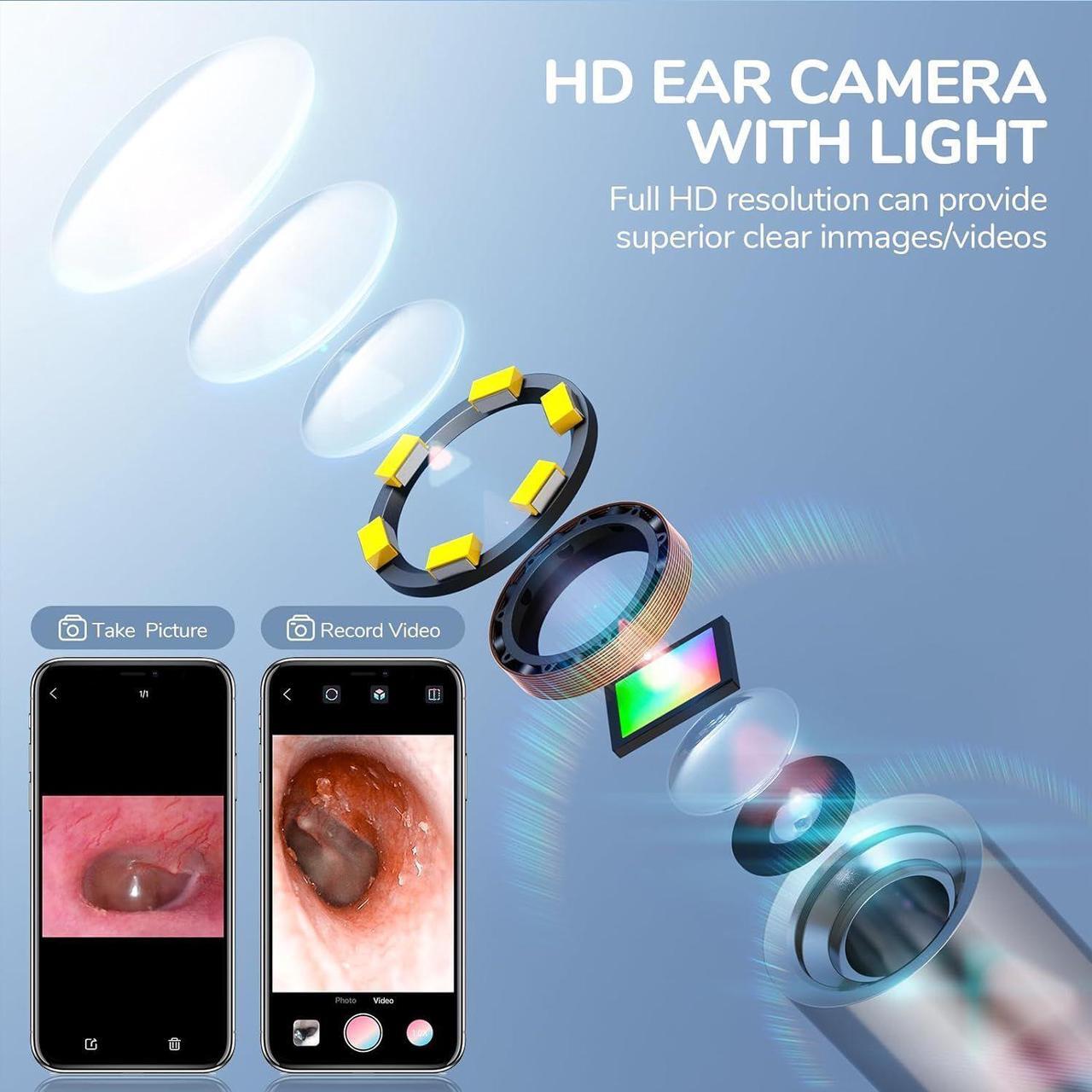 Alt view image 2 of 7 - 3.9mm Ultra-Thin Ear Camera 6 LED Lights,Digital Otoscope Ear Wax Removal Tool