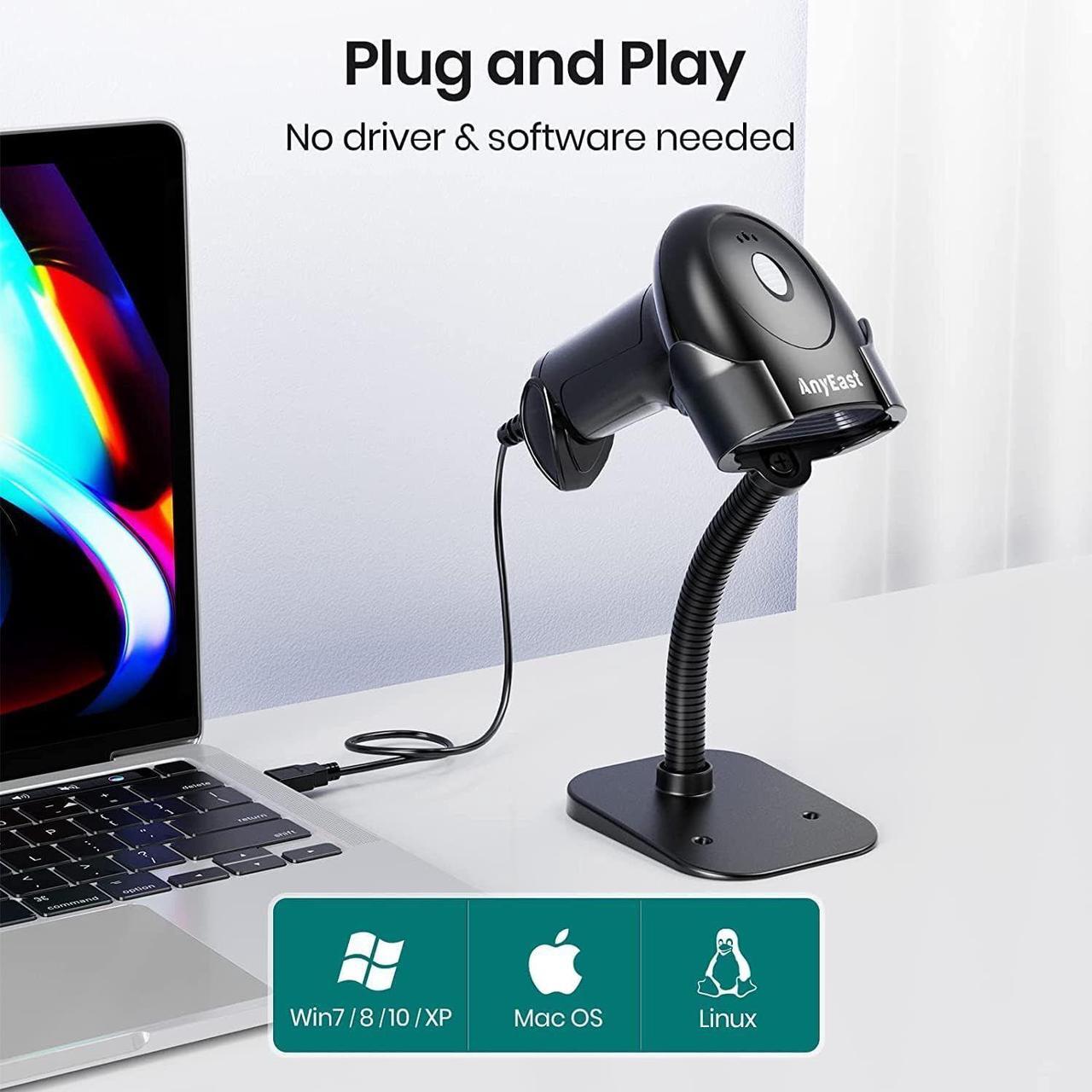 Alt view image 2 of 7 - USB Wired 2D Barcode Scanner Handheld CCD 1D QR Bar Code Image Screen Scanner