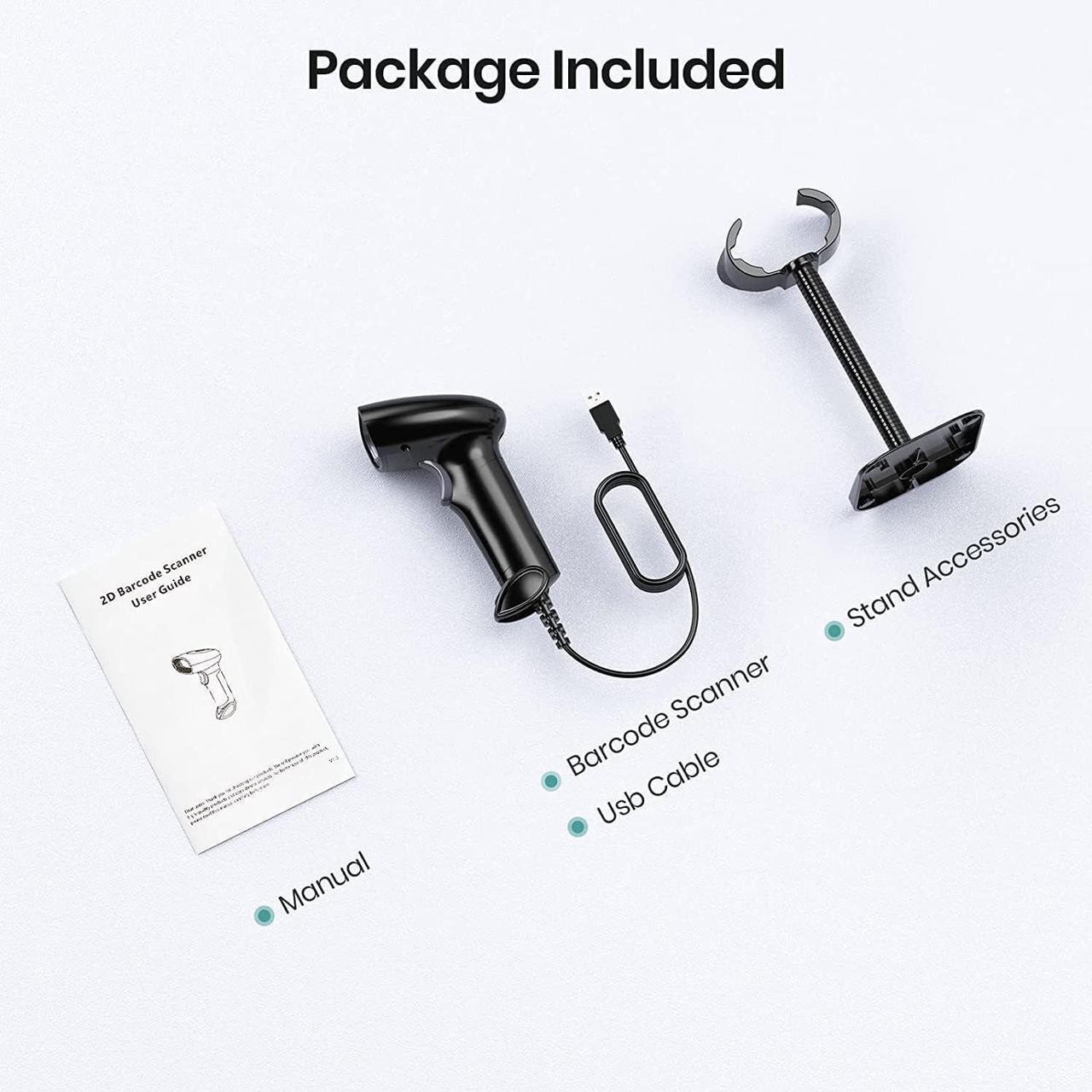 Alt view image 7 of 7 - USB Wired 2D Barcode Scanner Handheld CCD 1D QR Bar Code Image Screen Scanner