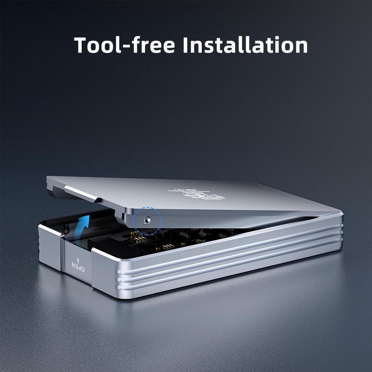 Alt view image 7 of 7 - ACASIS 40Gbps M.2 NVMe SSD Enclosure, Compatible with Thunderbolt 4/3, USB 4.0/3.2/3.1/3.0/2.0, Tool Free, TBU401