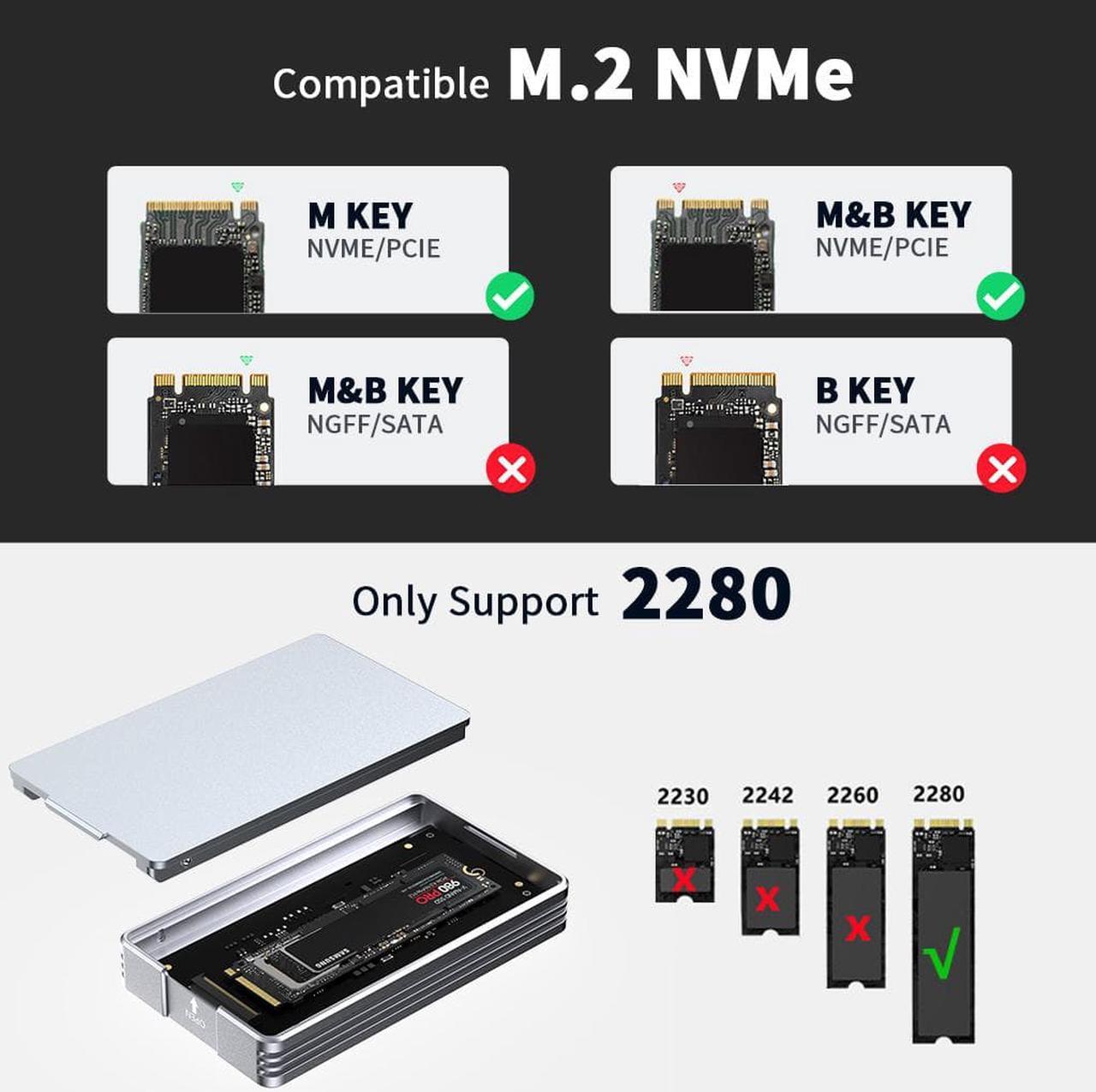 Alt view image 4 of 7 - ACASIS 40Gbps M.2 NVMe SSD Enclosure, Compatible with Thunderbolt 4/3, USB 4.0/3.2/3.1/3.0/2.0, Tool Free, TBU401
