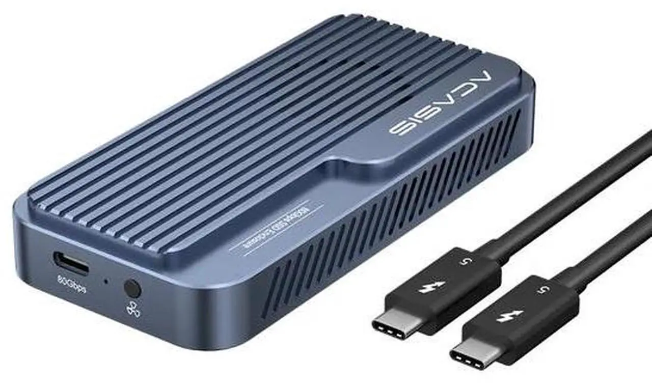 Main image of ACASIS 80Gbps M.2 NVMe SSD Enclosure, with Cooling Fan, Compatible with Thunderbolt5/USB4 V2.0, Back Compatible with Thunderbolt4/3/USB4 V1.0, USB3.2/3.1/3.0, Support SSD B+M M-Key (TB501 Pro)