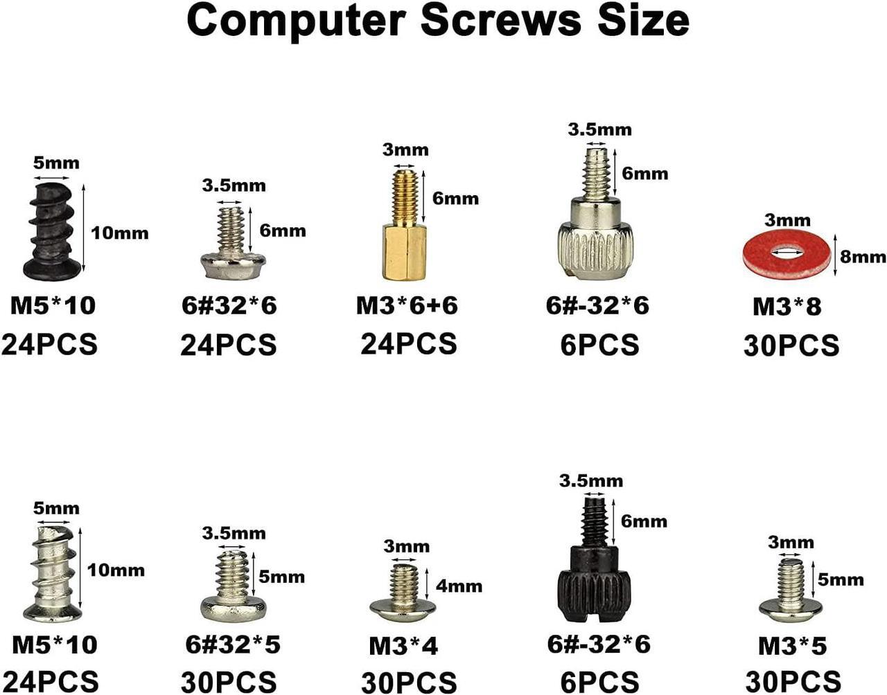 Alt view image 3 of 7 - 228pcs Computer PC Screws Kit w/case for Motherboard Case Fan Hard Disk Notebook