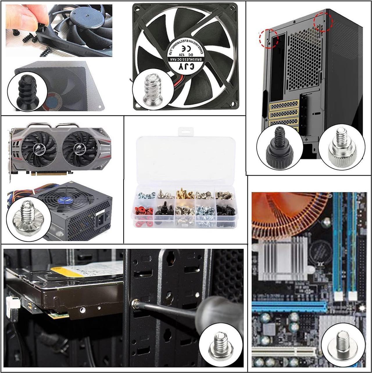 Alt view image 7 of 7 - 228pcs Computer PC Screws Kit w/case for Motherboard Case Fan Hard Disk Notebook