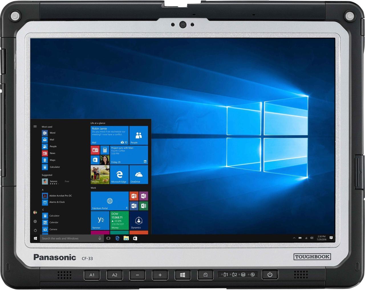 Panasonic Toughbook CF-33, 2-in-1 Fully Rugged 12" Touchscreen Tablet, 8GB RAM, 240GB SSD, Windows 10 Pro - Tablet only with stylus