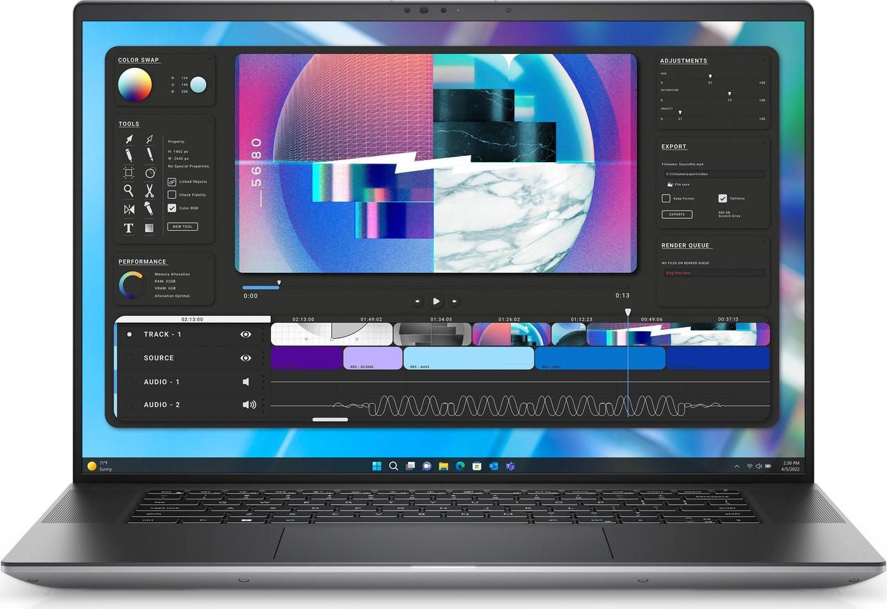 Dell Precision 5680 16" Laptop, Intel Core i7-13700H 13th Gen, 32GB RAM, 512GB SSD, Nvidia RTX1000 4GB, Windows 11 Pro, June 12 2026 Warranty