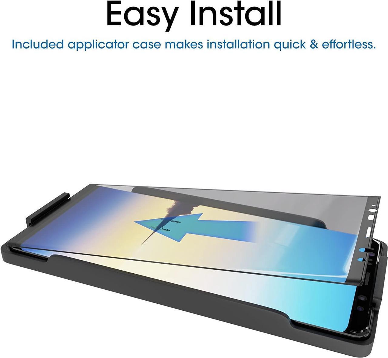 Alt view image 2 of 6 - amFilm (2 Pack Glass Screen Protector for Samsung Galaxy Note 8, Full Screen Coverage, 3D Curved Tempered Glass, Dot Matrix with Easy Installation Tray