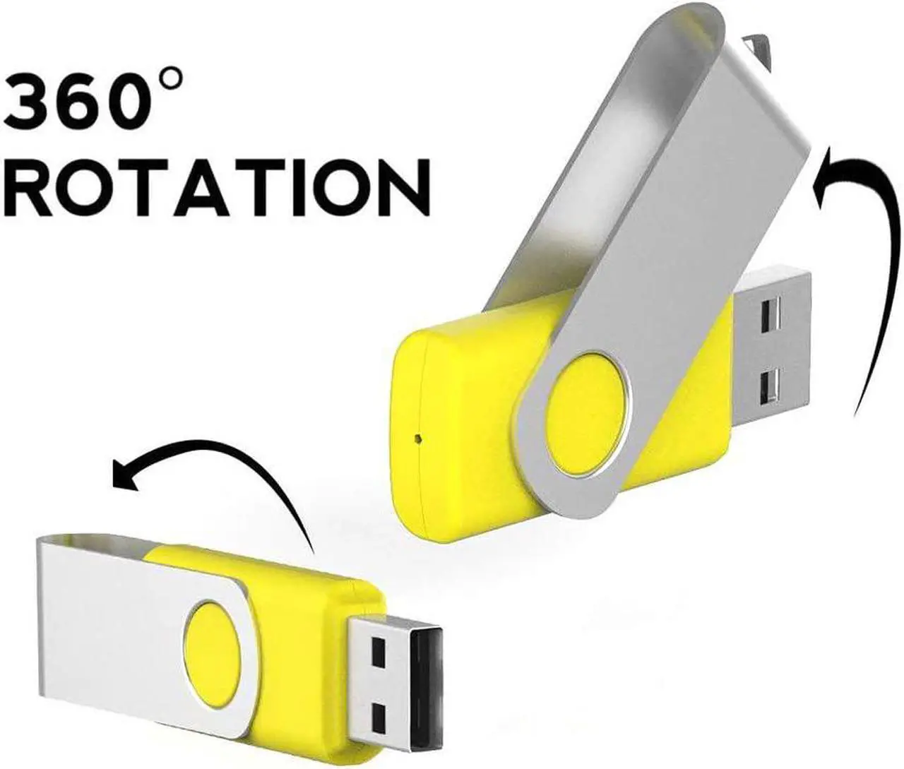 Alt view image 5 of 7 - 5 Pack 64GB USB Flash Drive 64 GB Flash Drives Thumb Drive Swivel USB Stick USB 2.0 Pen Drive (64G 5 Mixed Colors: Black Red Yellow White Purple)