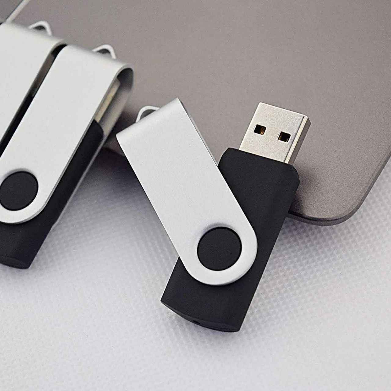 Alt view image 2 of 7 - 5 Pack 64GB USB Flash Drive 64 GB Flash Drives Thumb Drive Swivel USB Stick USB 2.0 Pen Drive (64G 5 Mixed Colors: Black Red Yellow White Purple)