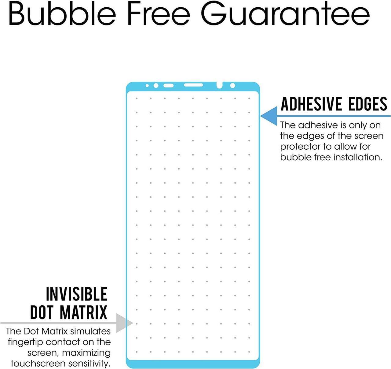 Alt view image 3 of 6 - amFilm (2 Pack Glass Screen Protector for Samsung Galaxy Note 8, Full Screen Coverage, 3D Curved Tempered Glass, Dot Matrix with Easy Installation Tray