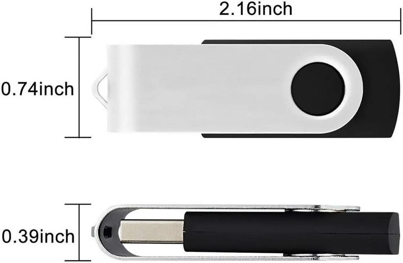 Alt view image 3 of 7 - 5 Pack 64GB USB Flash Drive 64 GB Flash Drives Thumb Drive Swivel USB Stick USB 2.0 Pen Drive (64G 5 Mixed Colors: Black Red Yellow White Purple)