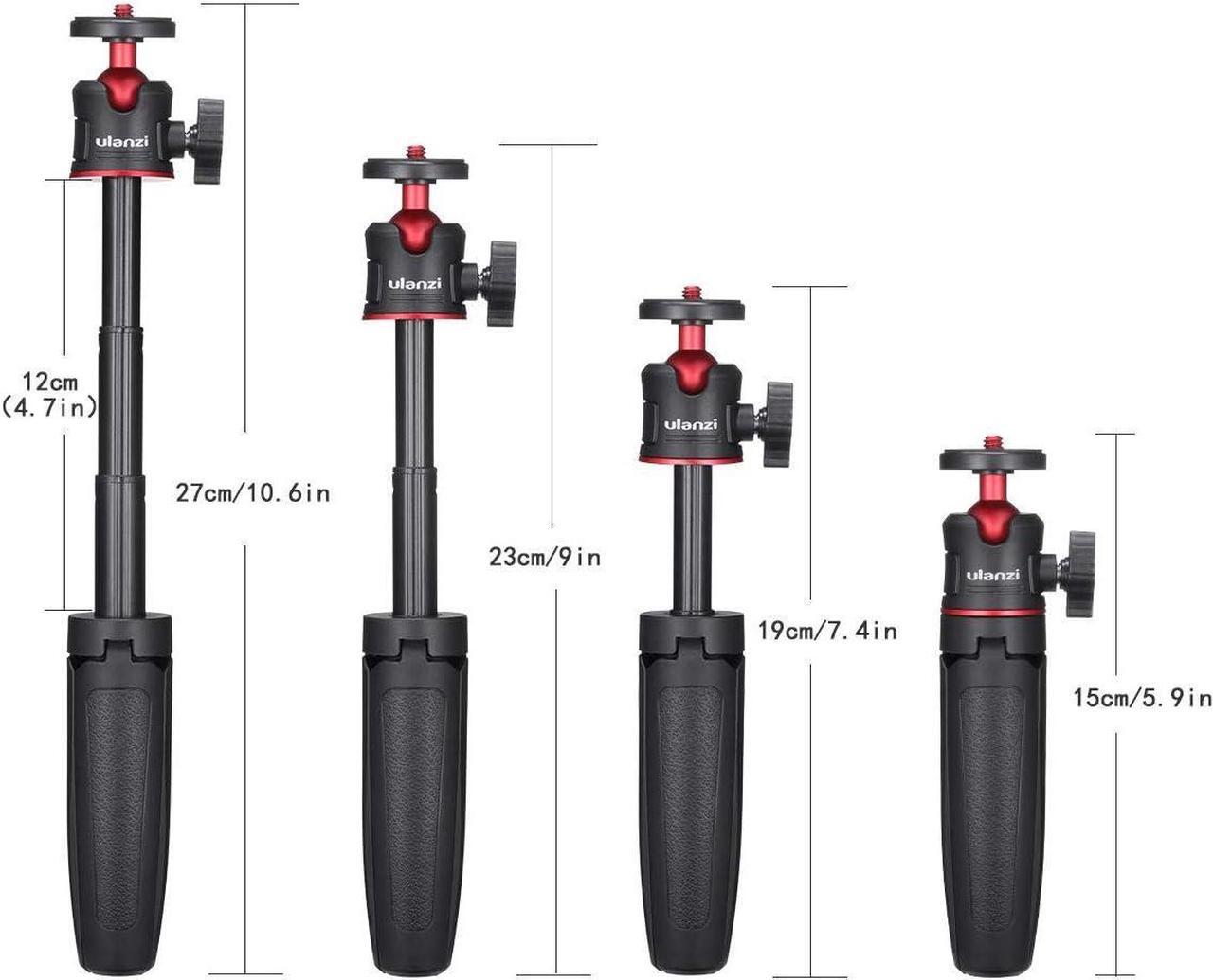 Alt view image 2 of 6 - Black Mini Tripod for Camera, 1/4" Screw Universal for Sony/Canon/Nikon/Fujifilm Vlog Camera, Extendable Handheld Portable Vlogging Tripod Mount, Video Shooting Filming Table Stand