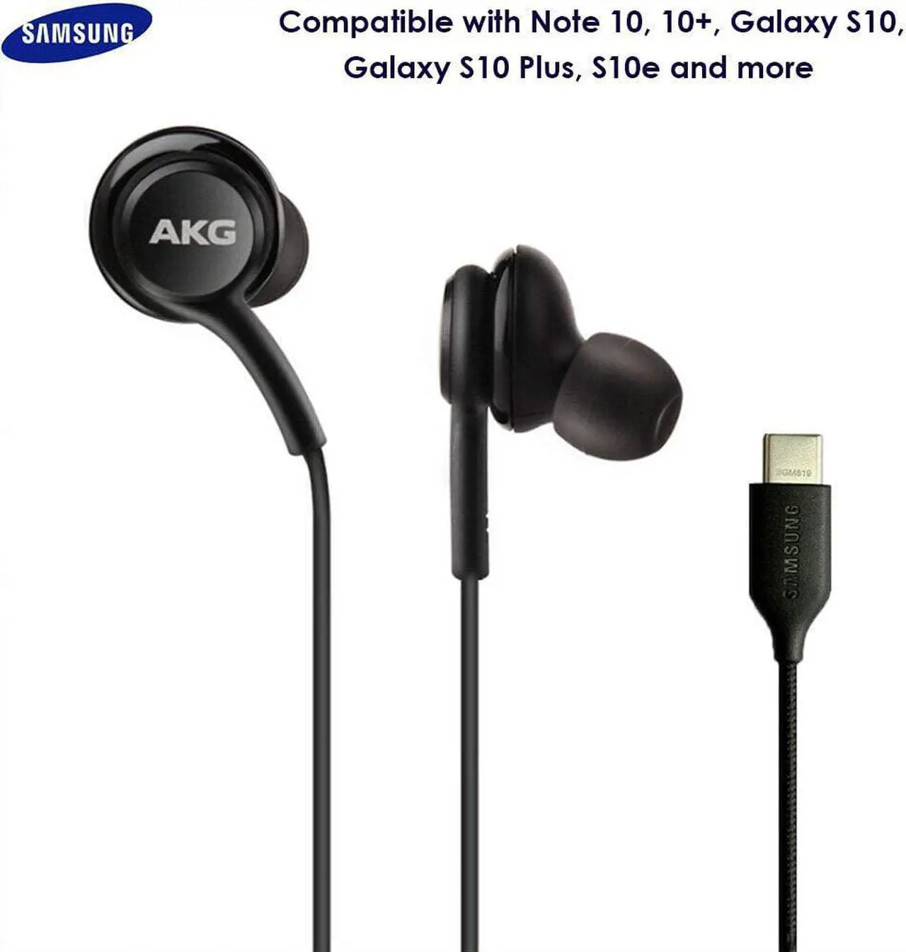 Alt view image 2 of 6 - in-Ear AKG Wired Earbuds with Microphone  USB-C Earbuds with Braided Cable  AKG Headphones with Mic Compatible with Samsung Galaxy S24 Ultra, S24+, S24, S23, S22, S21, S10, S10E & iPhone 15 Series