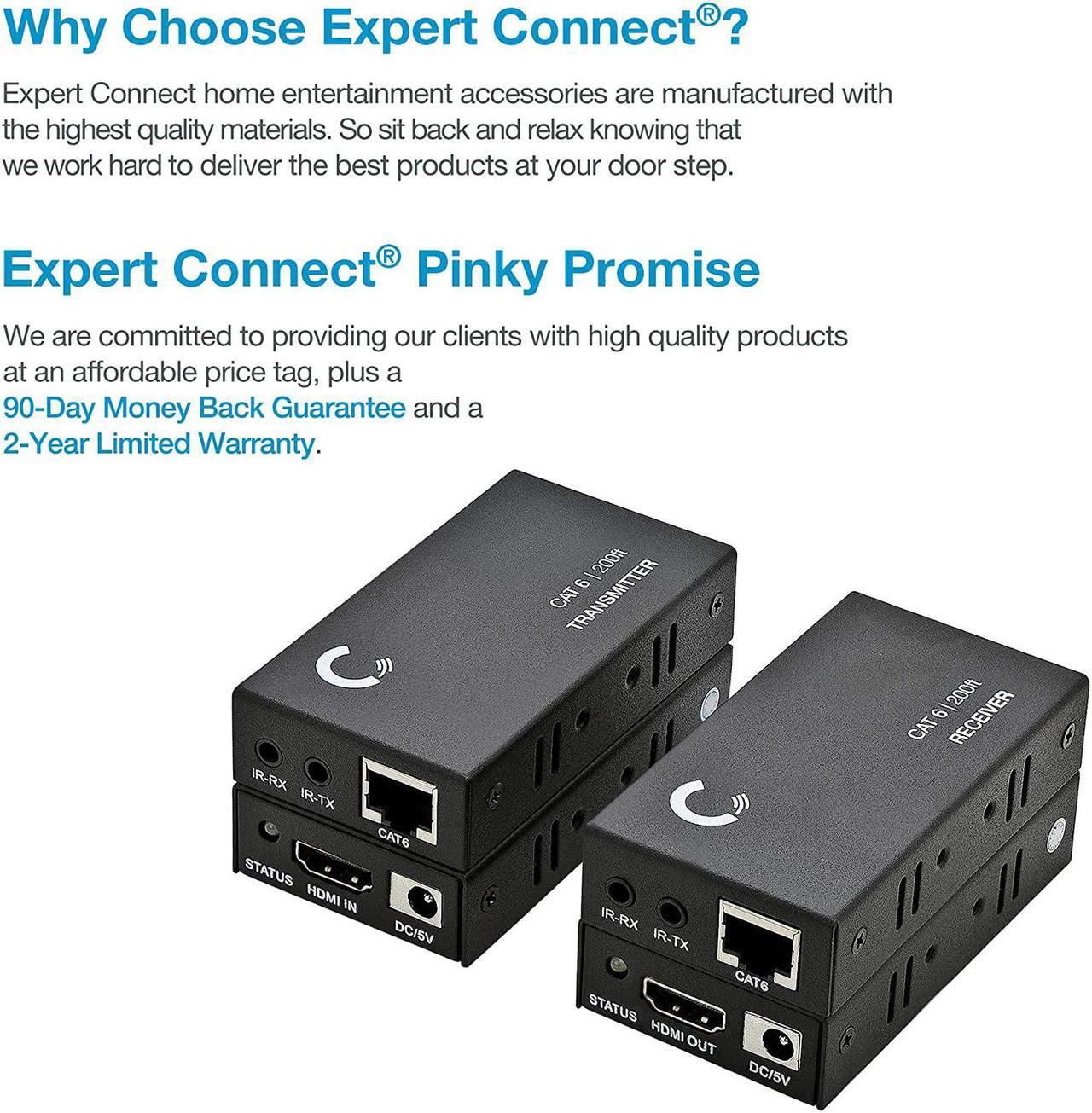 Alt view image 7 of 7 - 4K 330ft HDMI Extender Over Cat5e / Cat6 / Cat7 Ethernet Cable, 1080p, 3D