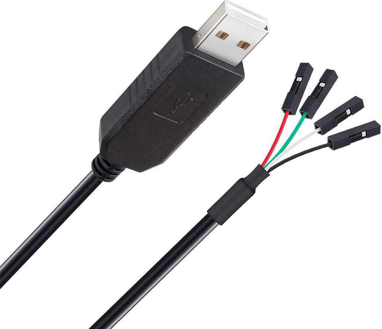 Alt view image 2 of 5 - DTECH USB to TTL Serial Adapter 3.3V Debug Cable TX RX Signal 4 Pin Female Socket PL2303 Prolific Chip for Windows 10 8 7 XP Vista (3-Meter, Black)