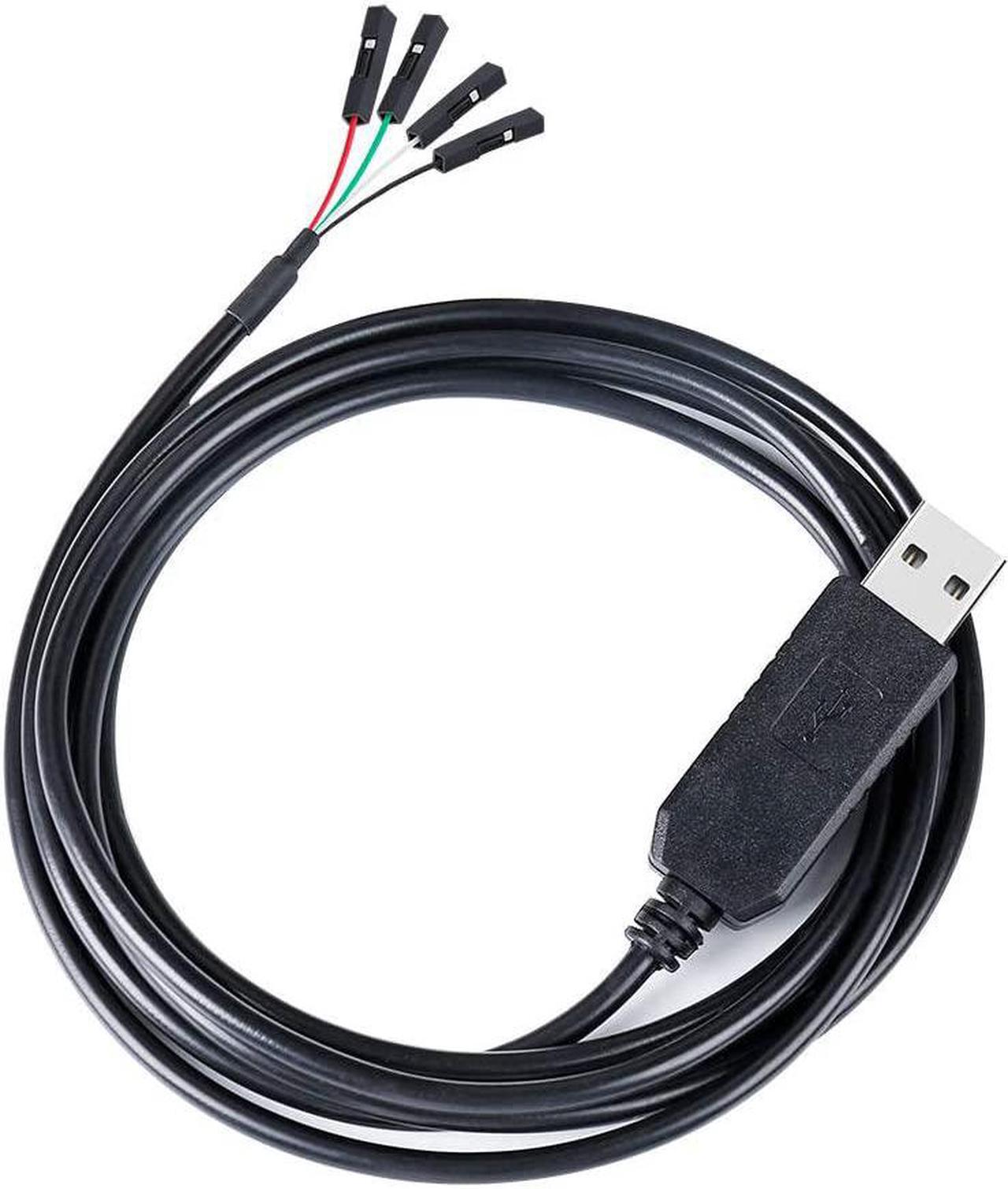 Alt view image 3 of 5 - DTECH USB to TTL Serial Adapter 3.3V Debug Cable TX RX Signal 4 Pin Female Socket PL2303 Prolific Chip for Windows 10 8 7 XP Vista (3-Meter, Black)