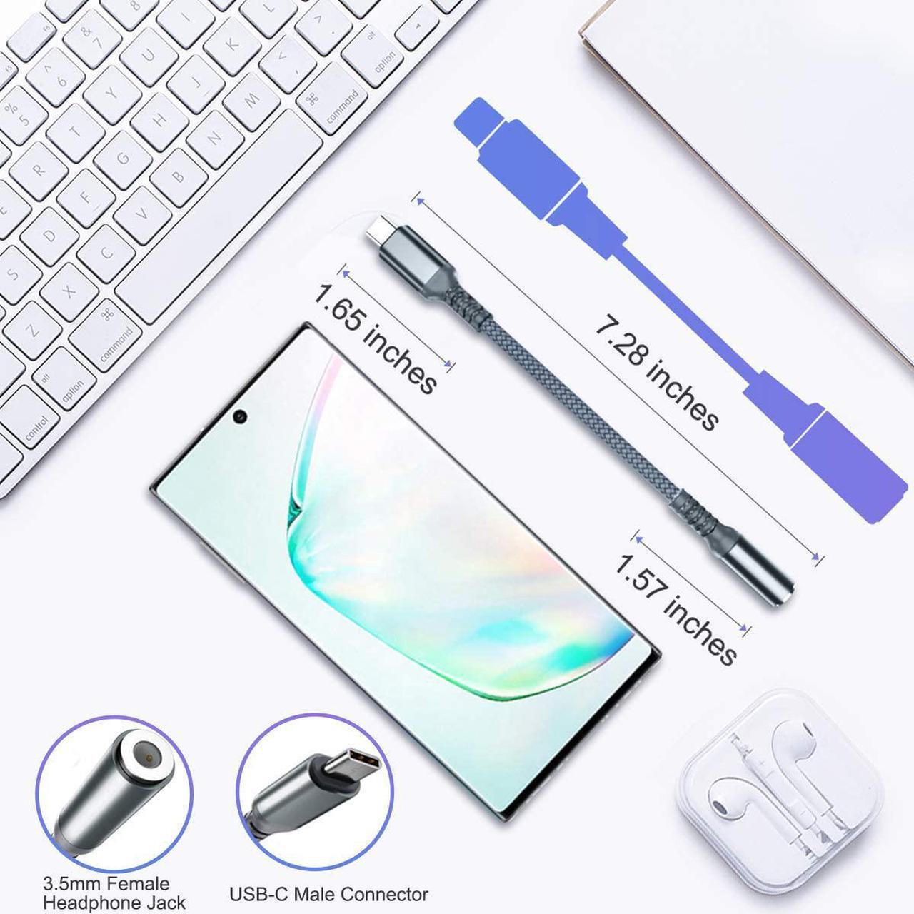Alt view image 6 of 7 - iPhone 16 16e 15 Headphone Aux Adapter USB-C to 3.5mm Audio Converter Type C to 1/8 Inch Jack for  15 Pro Max Plus  Galaxy S25 S24 S23 iPad 10 10th Air 4th 5 5th Mini 6th 7 7th Gen