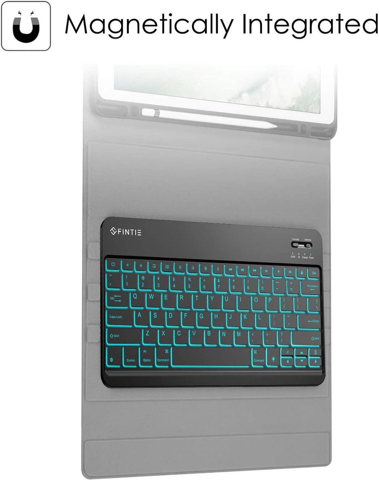 Alt view image 3 of 7 - Fintie Keyboard Case for iPad Pro 12.9 2nd Gen 2017/1st Gen 2015 Soft TPU Protective Cover w/Pencil Holder [7 Color Backlit] Magnetically Detachable Wireless Bluetooth Keyboard (Black)