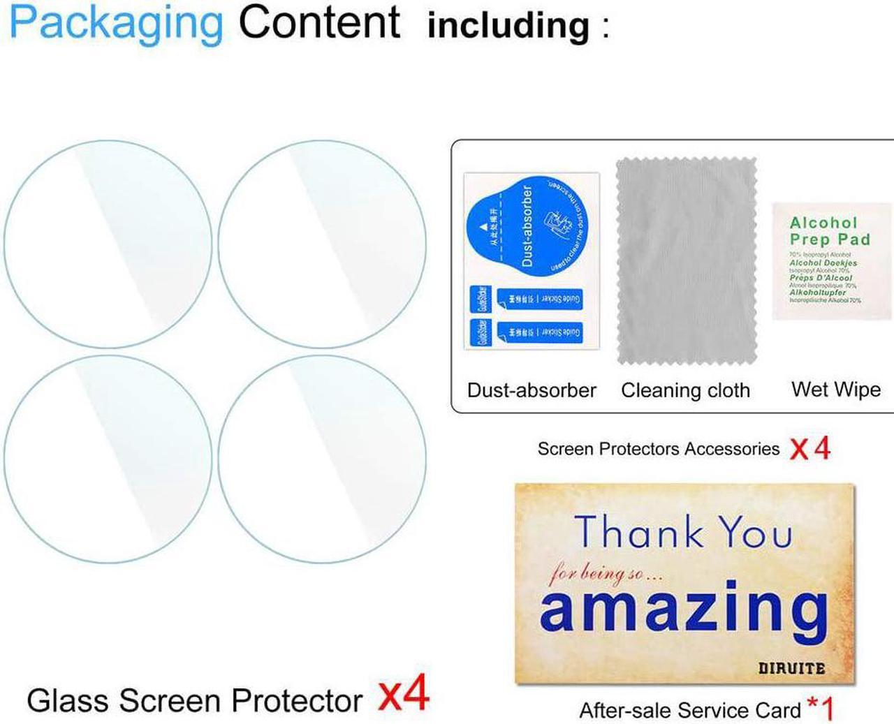 Alt view image 2 of 7 - Diruite 4-Pack for Samsung Gear S3 Frontier/Classic Screen Protector,Tempered Glass for Gear S3 Watch [2.5D 9H Hardness] [Bubble-Free] [Anti-Scratch], Welcome to consult