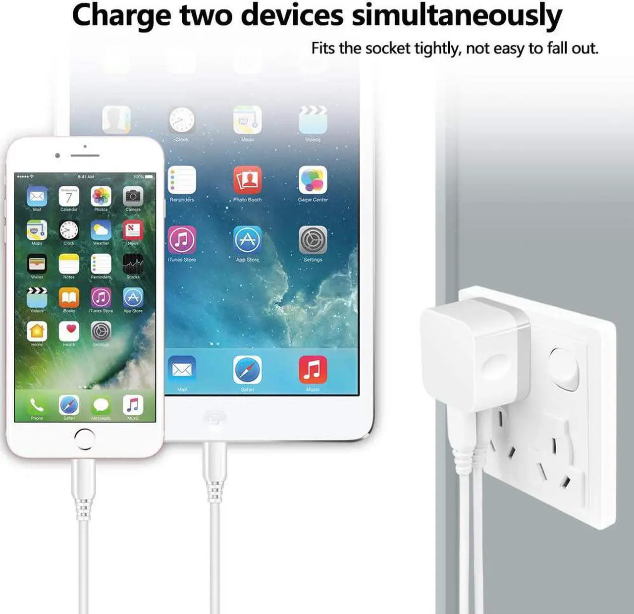 Alt view image 2 of 7 - Dual USB Wall Charger 2Pack 2.4A Double USB Wall Plug iPhone Fast Charger Block Box Brick Adapter for iPhone 16 15 14 13 12 Pro Max XS X 8 Plus  Galaxy S25 S24 S23 A16 A15 A53 A73 S22 Note20