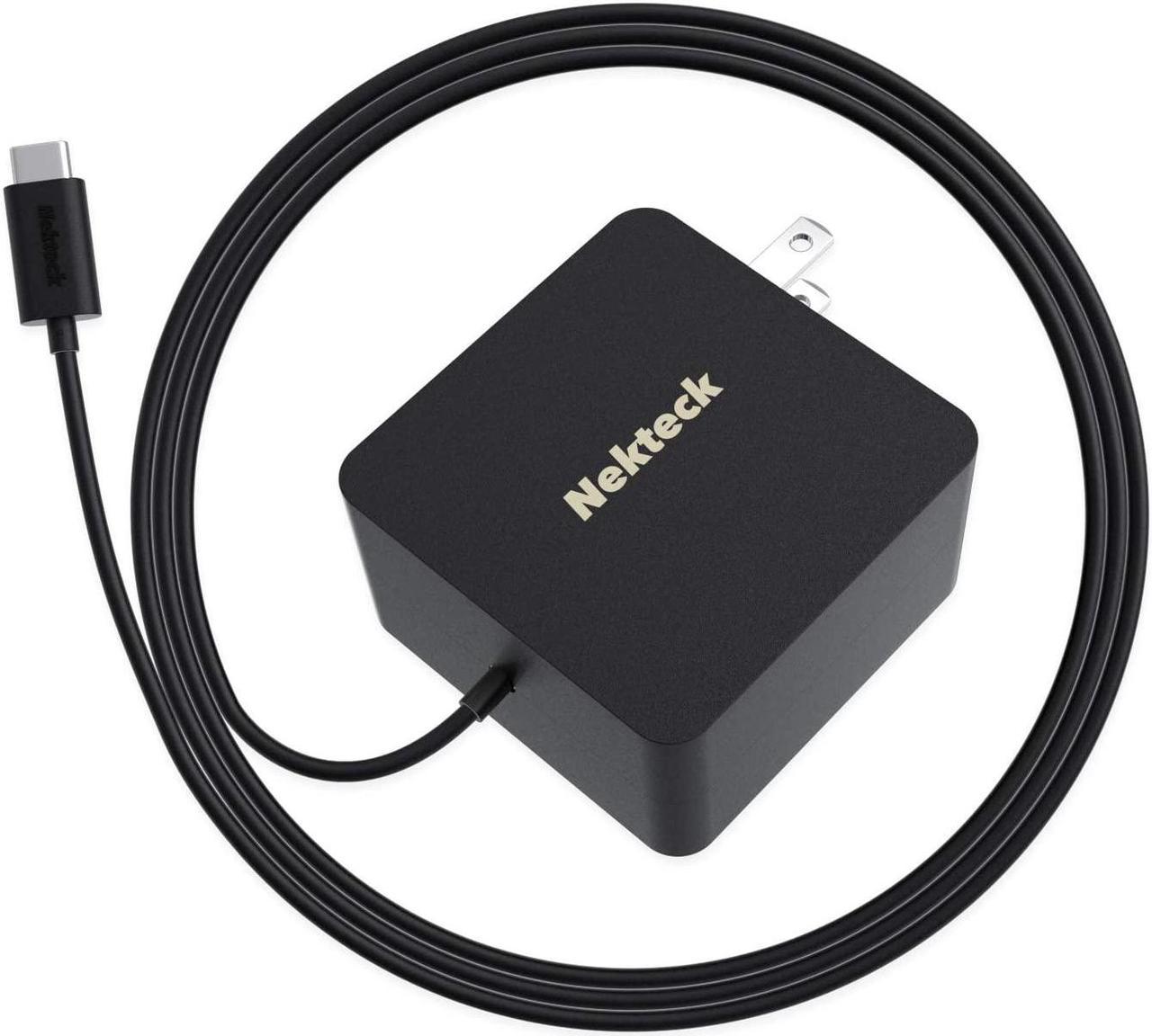 Nekteck 45W USB C Wall Charger with Power Delivery, Laptop Fast Charging Adapter Built-in 6ft Type C Cable Compatible with MacBook, Dell XPS, Surface Go, Pixel, Galaxy(NOT Ideal for Note10/S10/10+PPS