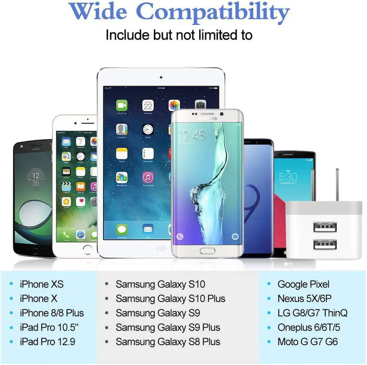 Alt view image 6 of 7 - Dual USB Wall Charger 2Pack 2.4A Double USB Wall Plug iPhone Fast Charger Block Box Brick Adapter for iPhone 16 15 14 13 12 Pro Max XS X 8 Plus  Galaxy S25 S24 S23 A16 A15 A53 A73 S22 Note20