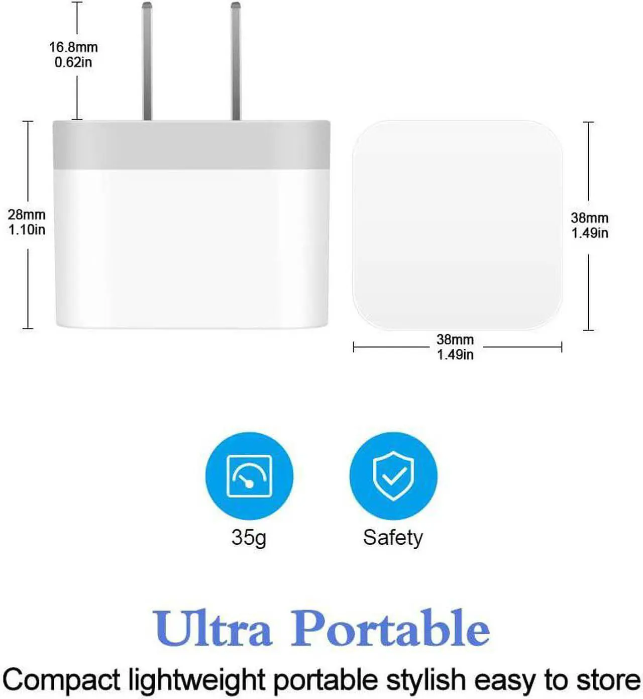 Alt view image 5 of 7 - Dual USB Wall Charger 2Pack 2.4A Double USB Wall Plug iPhone Fast Charger Block Box Brick Adapter for iPhone 16 15 14 13 12 Pro Max XS X 8 Plus  Galaxy S25 S24 S23 A16 A15 A53 A73 S22 Note20