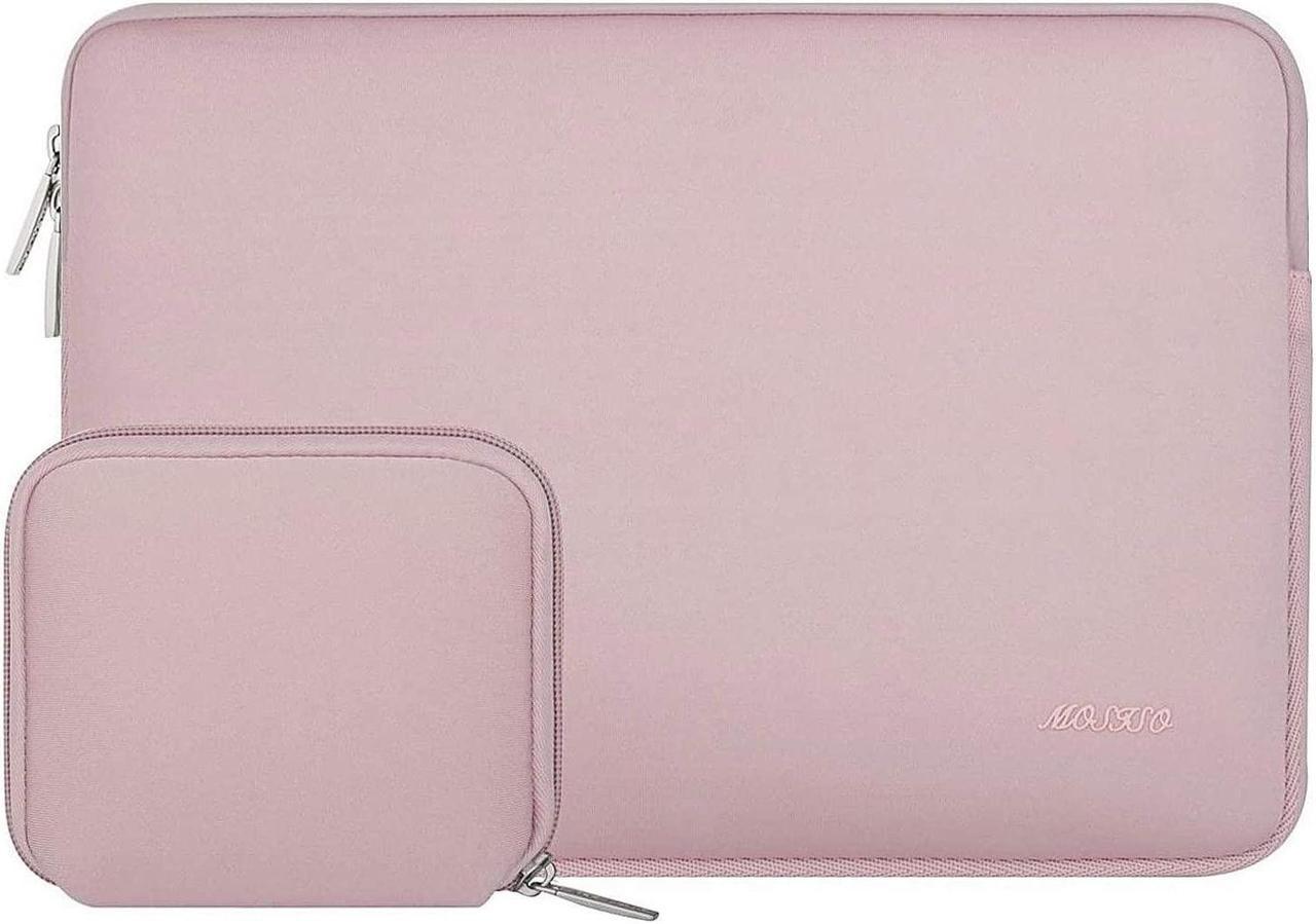 MOSISO Laptop Sleeve Compatible with MacBook Pro 14 inch 2023-2021 A2779 M2 A2442 M1, Compatible with MacBook Air/Pro, 13-13.3 inch Notebook Computer, Neoprene Bag with Small Case,Pink