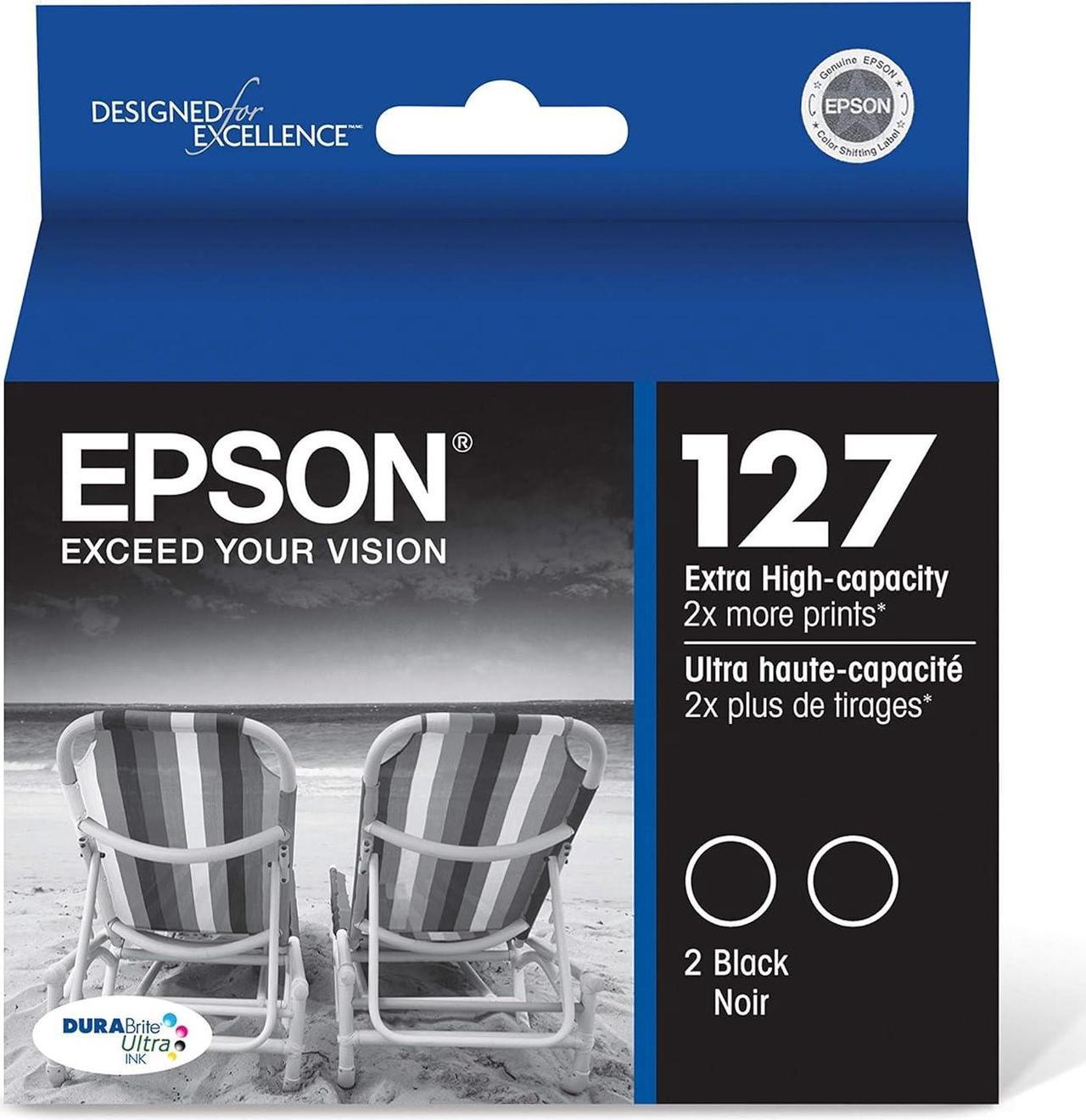 Epson T127120-D2 Black Ink Cartridges, Extra High Capacity, 2 Pack