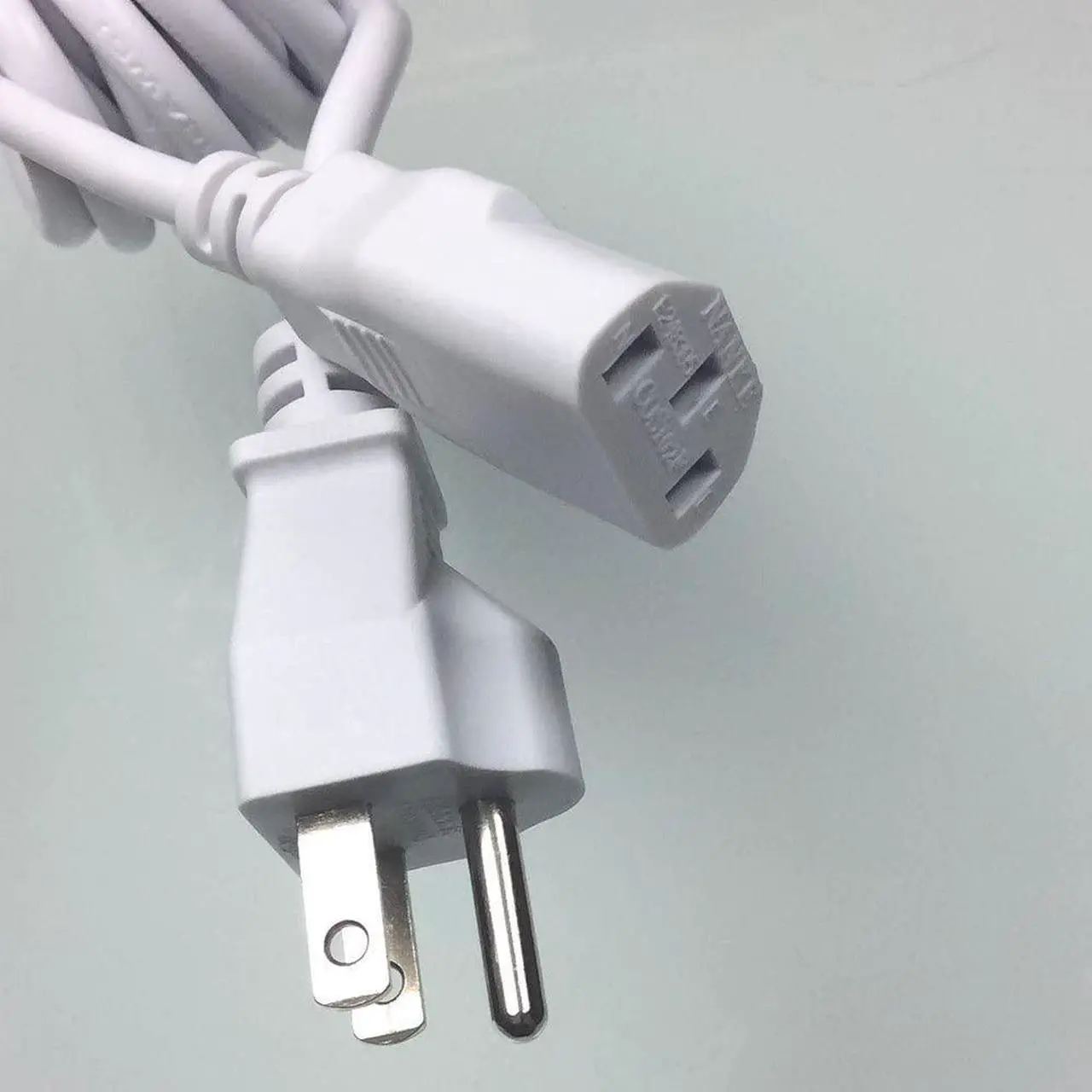 Alt view image 6 of 7 - 15Ft Extra Long White AC Power Cord Cable Pure Copper Wire Core in Retail Pack for Computer Plasma TV Printer Monitor AC Adapter