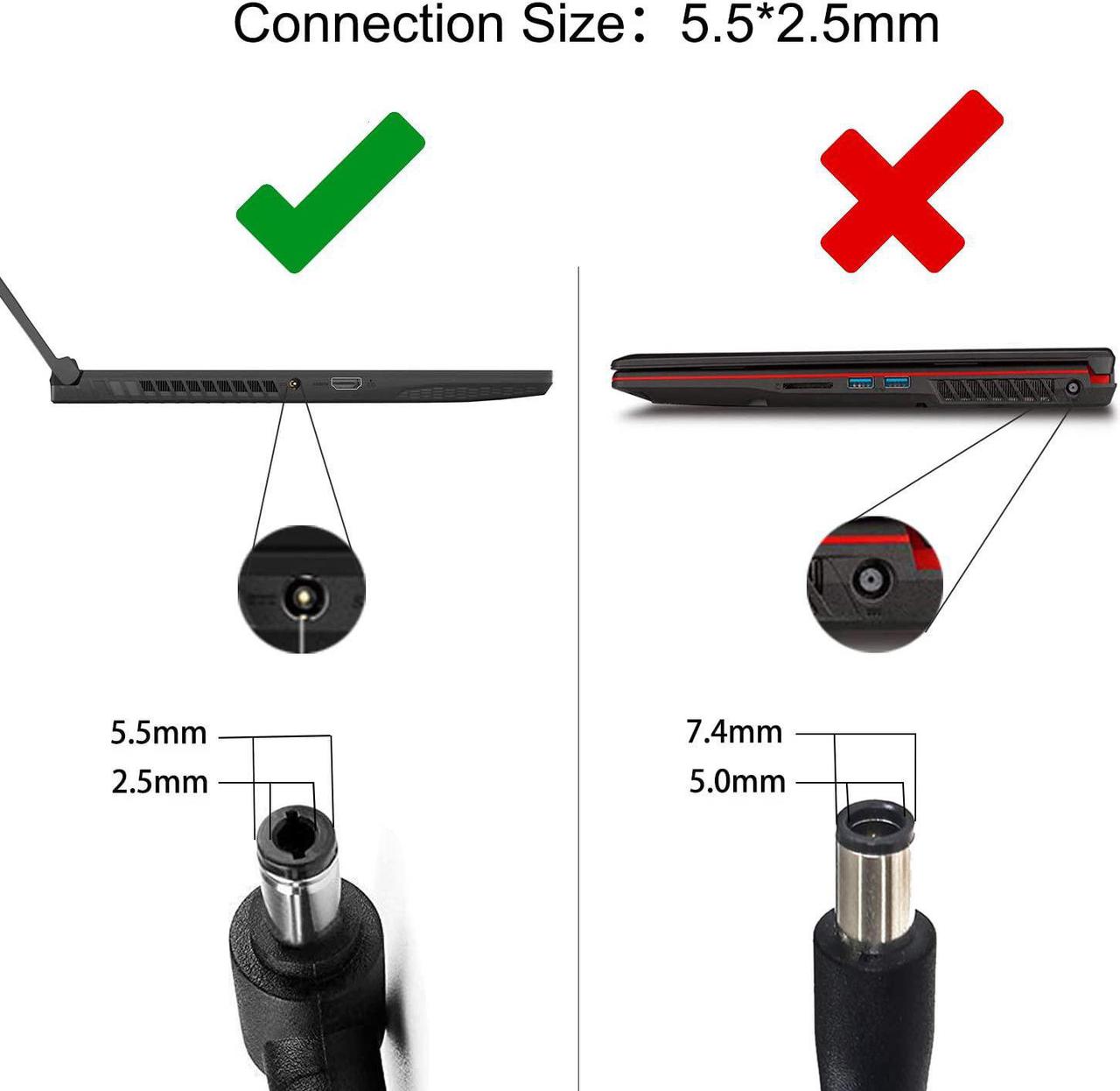 Alt view image 2 of 6 - 180W AC Charger Fit for MSI GS65 GS63 GS63VR GS75 GS66 GS70 GT70 GT60 GF63 GV62 GL62 GL62M GV72 GE72 GE60 GE62 GE70 GS60 GS73 GP70 GP60 GP72 GP62 GL72 WS65 GX60 Laptop Power Supply Adapter Cord