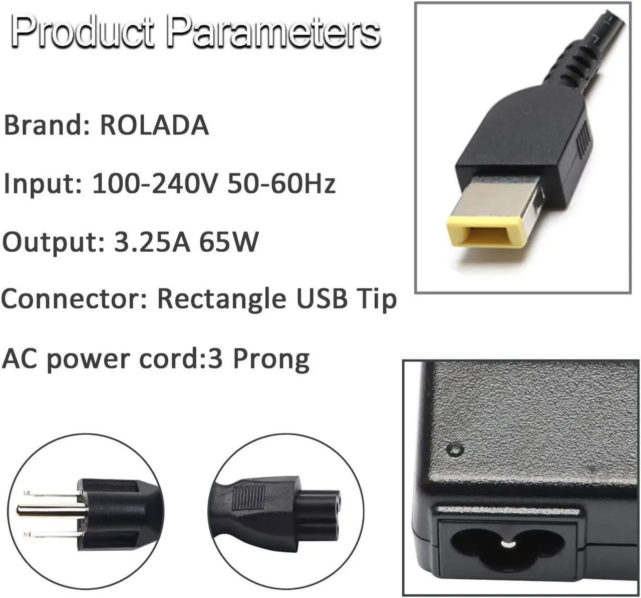 Alt view image 2 of 6 - Ac Adapter Laptop Charger Replacement for Lenovo T430 T440 T440S T440P T450 T460 T460S;Lenovo Ideapad G50-30 G50-45 G50-70 G50-80 G70-35 G70-70 G70-80 Z40-70 Z50-70 Z50-75 Z70-80 Power Supply Cord 65W