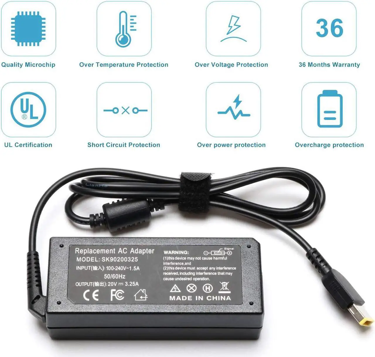 Alt view image 4 of 6 - Ac Adapter Laptop Charger Replacement for Lenovo T430 T440 T440S T440P T450 T460 T460S;Lenovo Ideapad G50-30 G50-45 G50-70 G50-80 G70-35 G70-70 G70-80 Z40-70 Z50-70 Z50-75 Z70-80 Power Supply Cord 65W