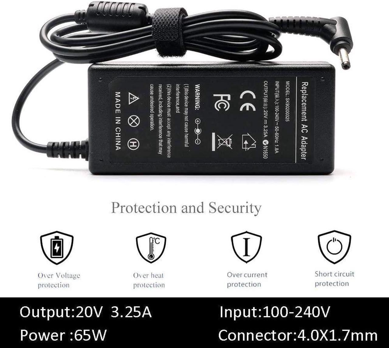 Alt view image 3 of 7 - 65W AC Charger Fit for Lenovo IdeaPad 3 5 Flex 5 4 6 11 14 15 Flex-14 Flex-15 Flex 5-1470 5-1570 4-1470Lenovo Ideapad 110 110s 310 320 330 330s 510 520 530s 710sYOGA 710 510 Laptops Power Supply Cord