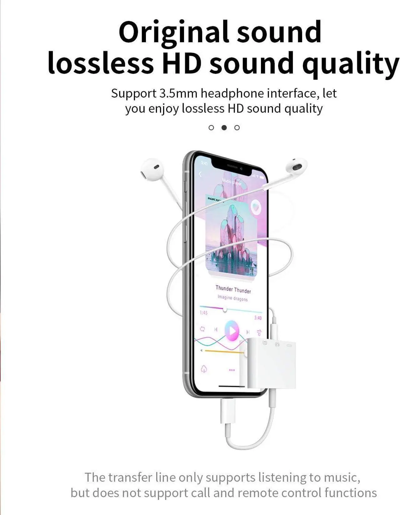 Alt view image 3 of 7 - Apple Certified for iPhone Headphone Adapter 3.5mm AUX Audio Jack and Charger Extender Dongle Earphone Headset Converter Lightning Male to USB Female OTG Cable Camera Memory Connector Kit Splitter