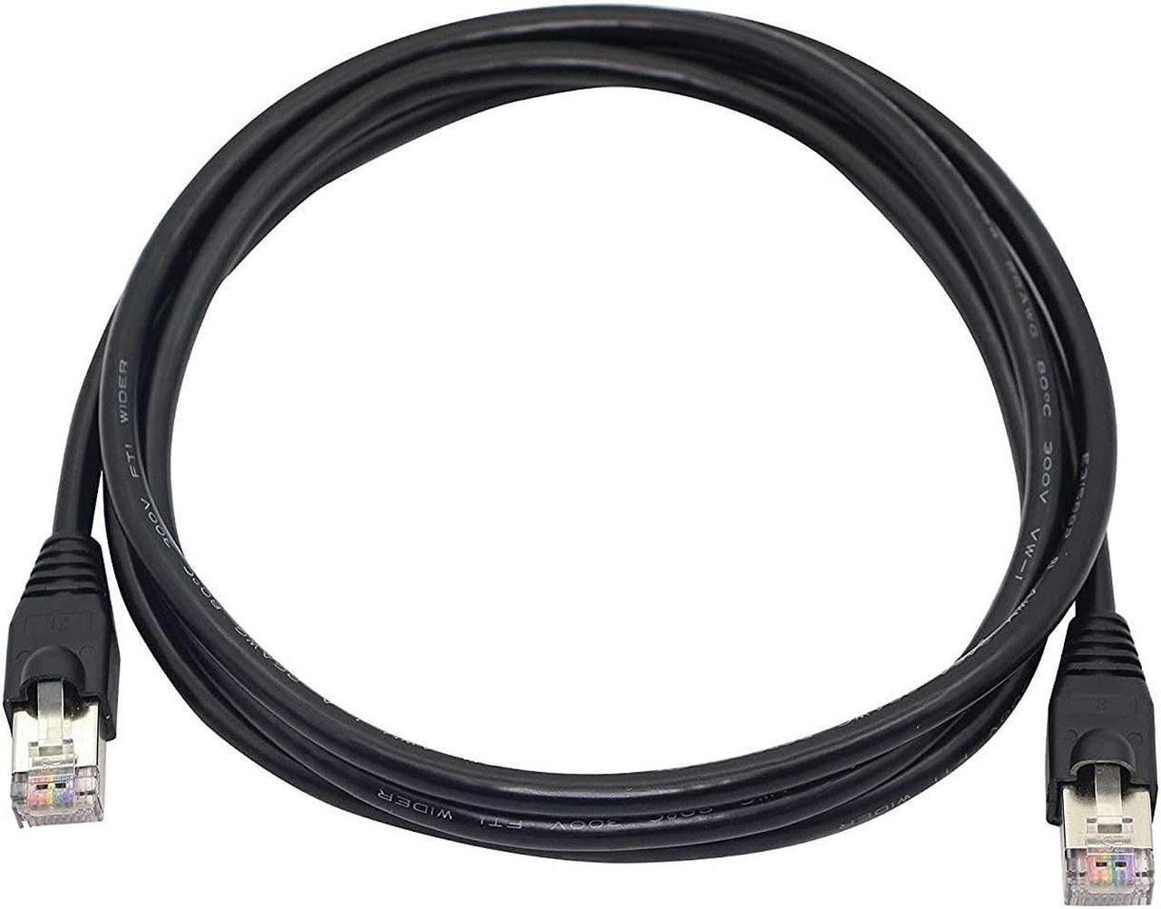 Main image of QIANRENON RJ50 Cable 10P10C Cat 5E Male to Male Modular Crystal Plug with Shielding Connectors for Scanning Code Guns, Laser Printing Equipment, Industrial Control Equipment etc, 1.5m/5 Ft