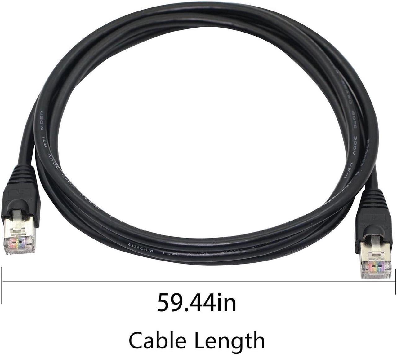 Alt view image 7 of 7 - QIANRENON RJ50 Cable 10P10C Cat 5E Male to Male Modular Crystal Plug with Shielding Connectors for Scanning Code Guns, Laser Printing Equipment, Industrial Control Equipment etc, 1.5m/5 Ft