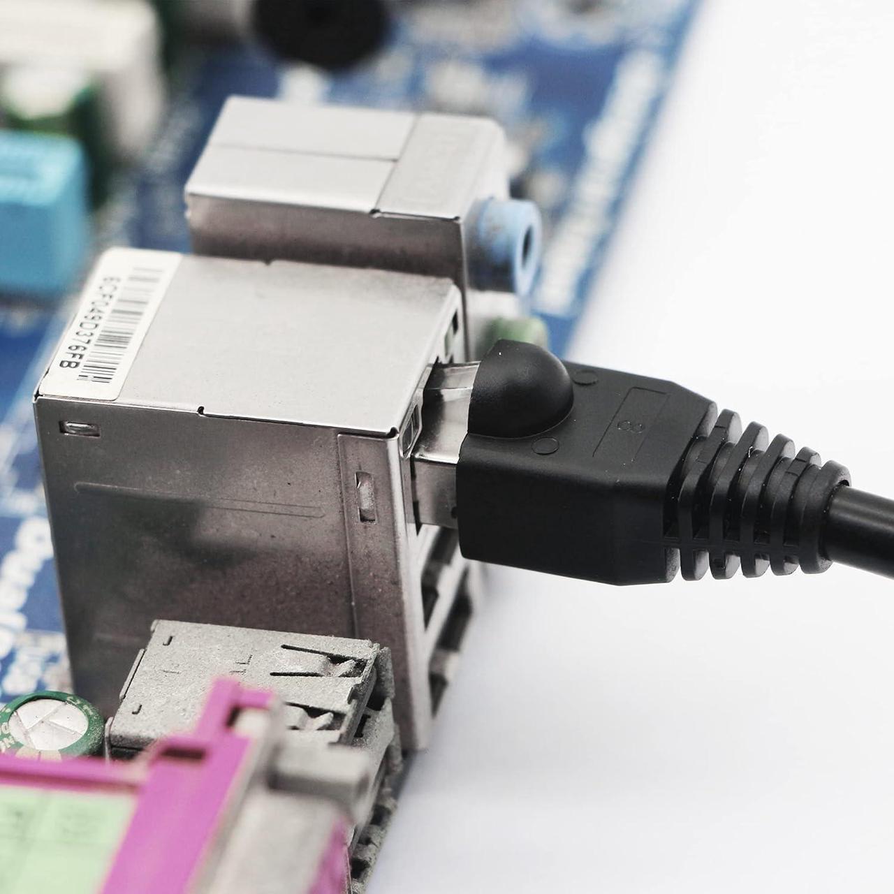 Alt view image 5 of 7 - QIANRENON RJ50 Cable 10P10C Cat 5E Male to Male Modular Crystal Plug with Shielding Connectors for Scanning Code Guns, Laser Printing Equipment, Industrial Control Equipment etc, 1.5m/5 Ft