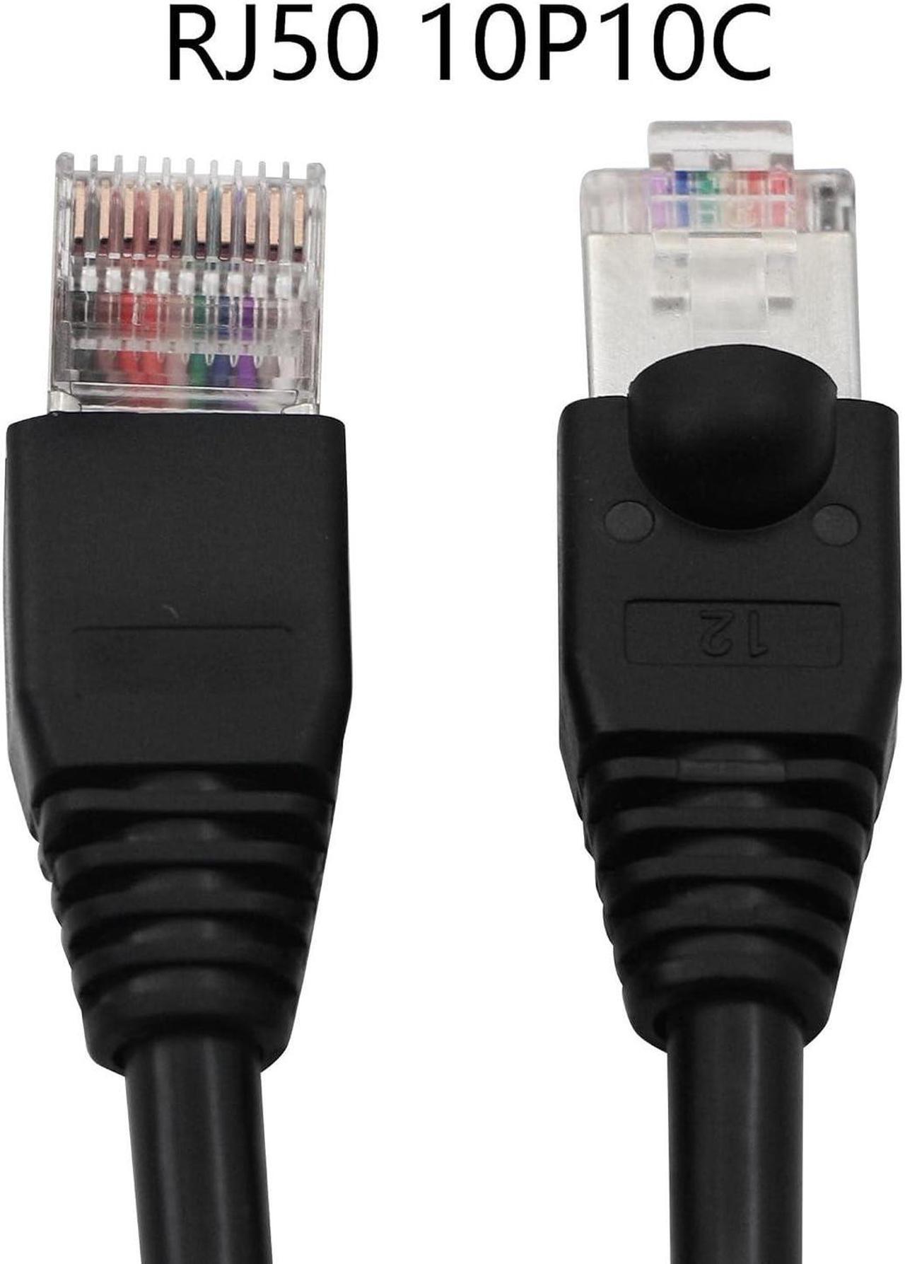 Alt view image 2 of 7 - QIANRENON RJ50 Cable 10P10C Cat 5E Male to Male Modular Crystal Plug with Shielding Connectors for Scanning Code Guns, Laser Printing Equipment, Industrial Control Equipment etc, 1.5m/5 Ft