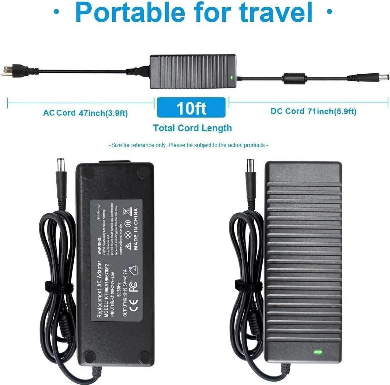 Alt view image 3 of 7 - PA-4E 130W 19.5V 6.7A DA130PE1-00 JU012 CM161 Laptop AC Adapter Charger for Dell 15 7000 7559,Docking Station XPS 15(L502x) 17(L702x) Alienware 13 R2 DA130PE1-00 Gaming Power Supply Cord