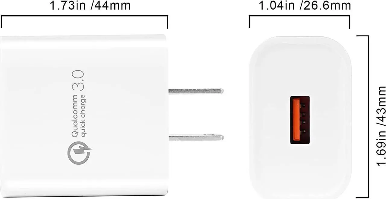Alt view image 3 of 6 - TPLTECH Quick Charge3.0 Wall Charger High Speed Charging for Xiaomi Redmi Note 7 8/Note 8 9 Pro/9S,Mi 8/8 Lite/8 Pro,Mi 9 SE Lite,9T Dash Pro,Mi A2 A3,MI Mix 3 2/Mix 2S,Pocophone F1,6.5Ft Type C Cord