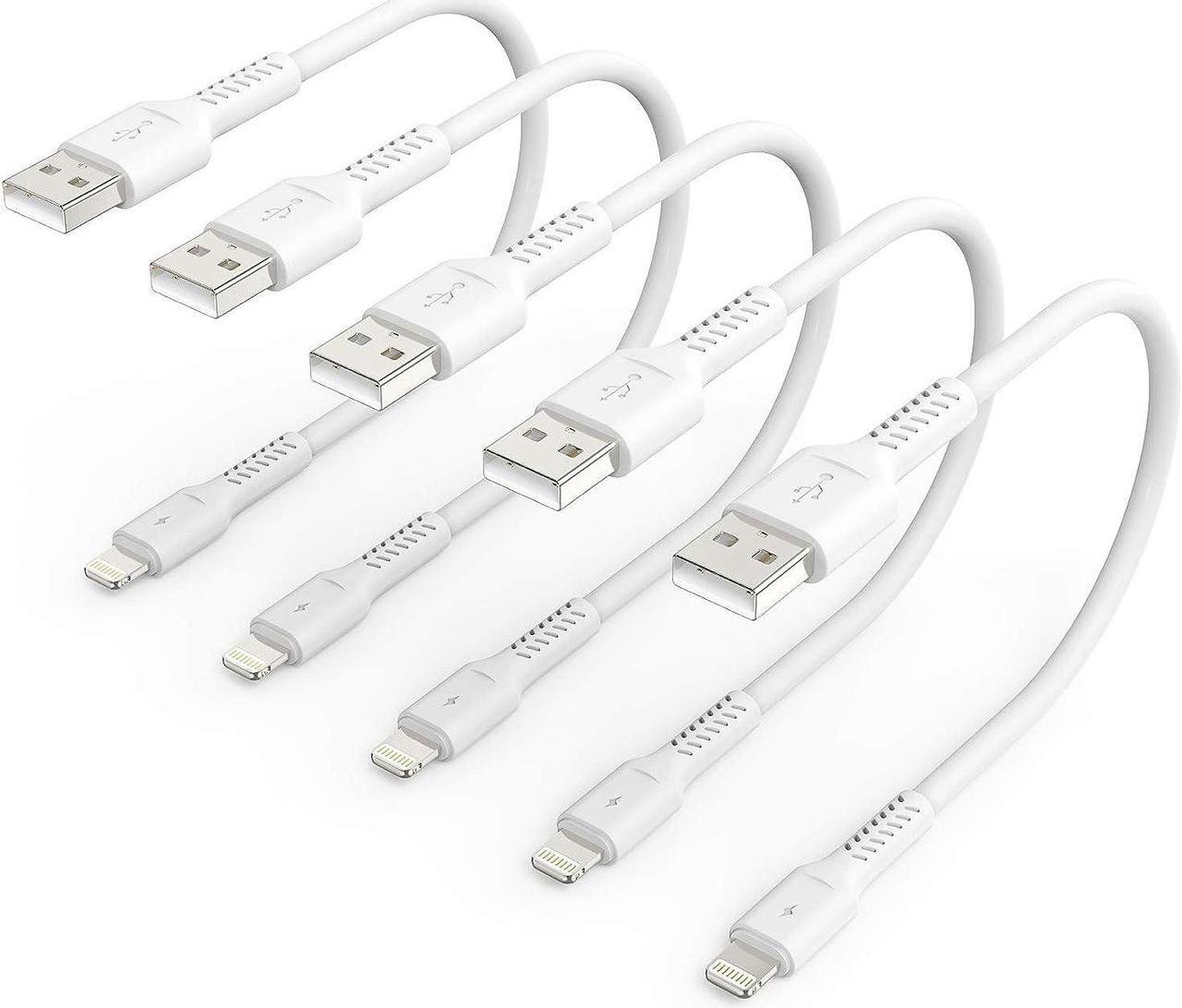 Main image of 1ft iPhone Charge Cable Short 5Pack USB to Lightning Cord for Fast Charging Stations 1 Foot Compatible with Apple iPhone 12 11 Pro Max Xs 8 7 6 5 Plus iPad Air/Mini