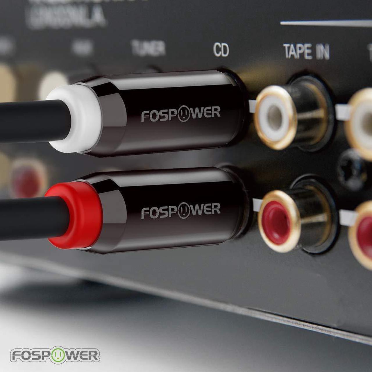 Alt view image 5 of 7 - FosPower 3.5mm to RCA Cable (25FT), RCA Audio Cable 24K Gold Plated Male to Male Stereo Aux Cord [Left/Right] Y Splitter Adapter Step Down Design